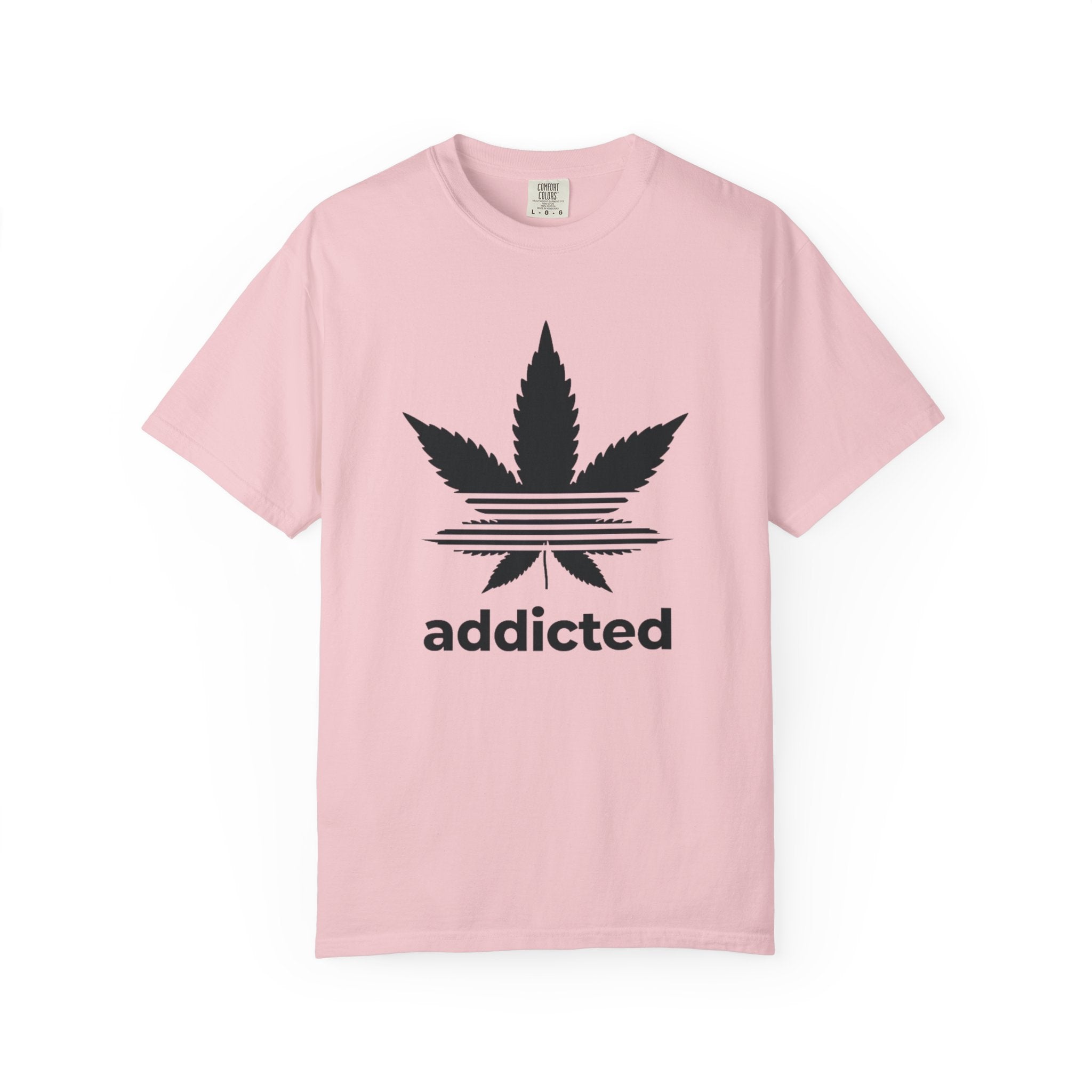 Cannabis Leaf "addicted" T-Shirt | Marijuana Logo Tee