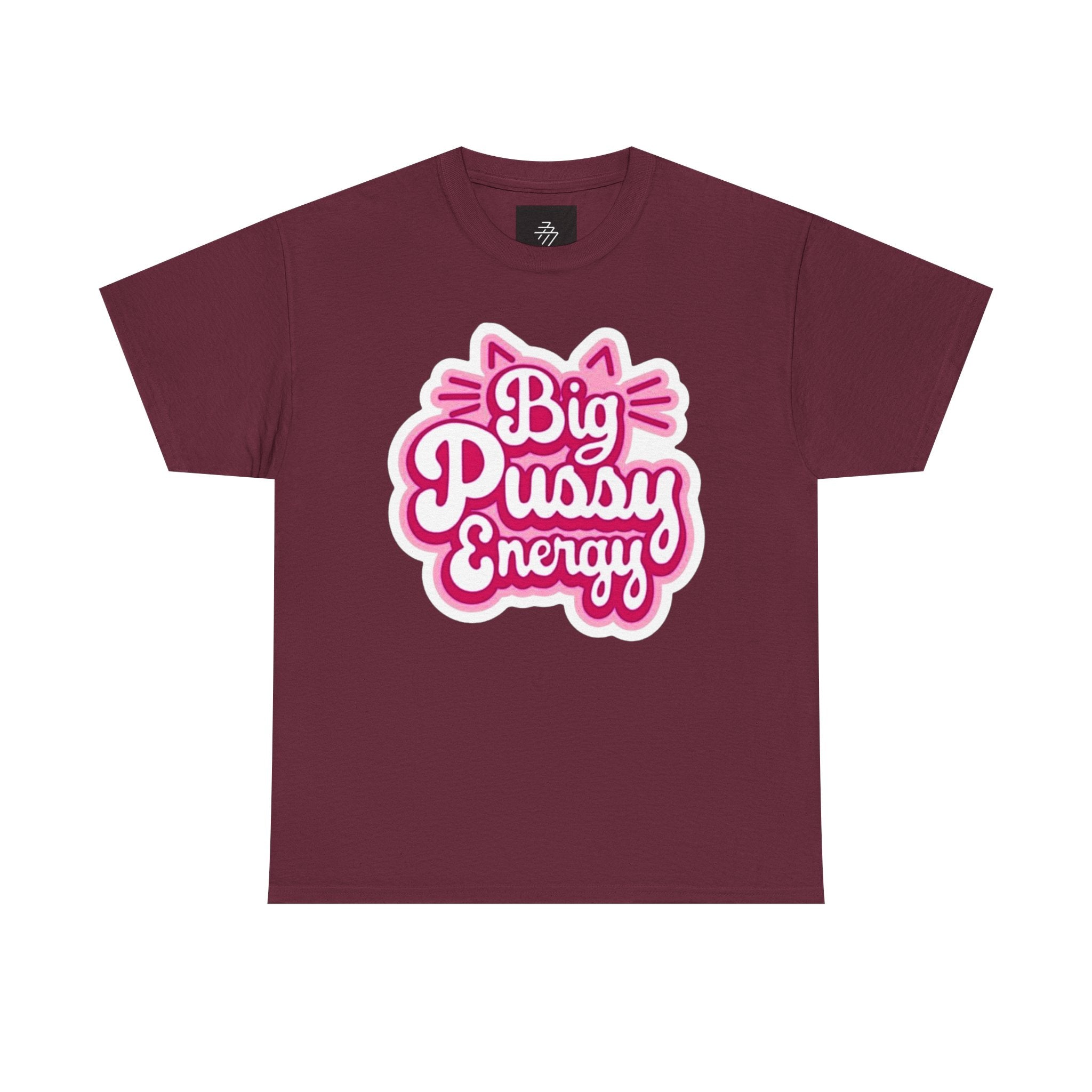 Big Pussy Energy T-Shirt | Cat Ears Script Graphic