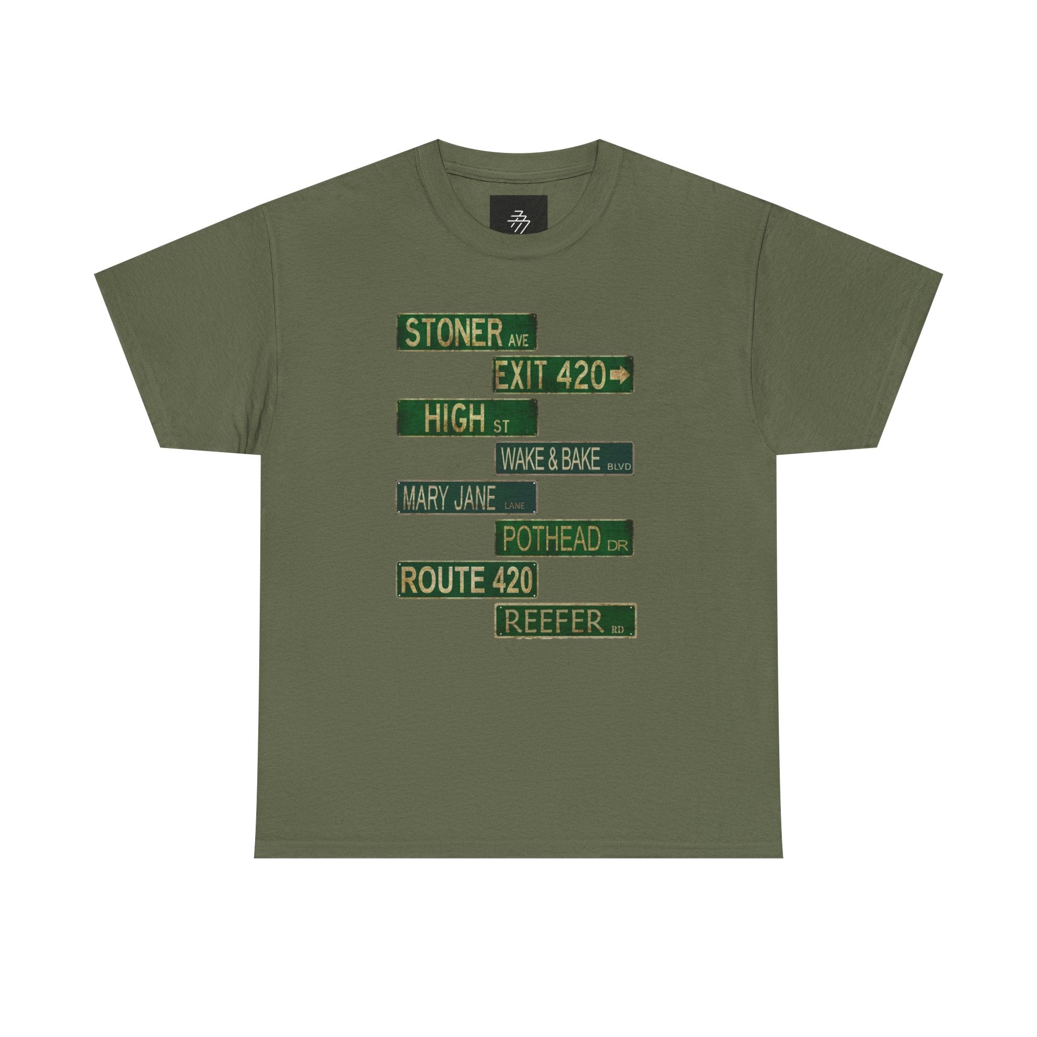 420 Road Signs Tee | Stoner High Pothead Route 420 T-Shirt