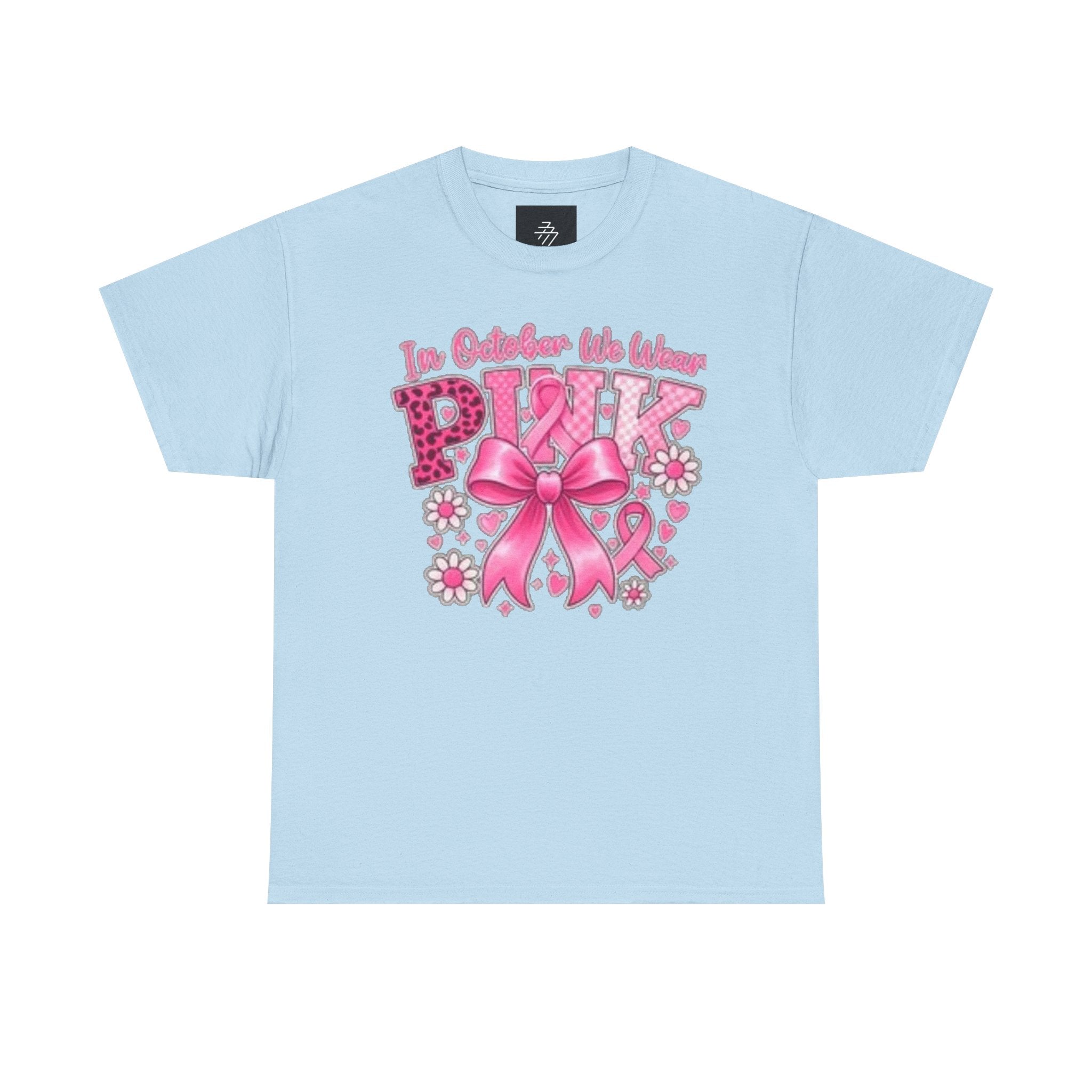 Breast Cancer Awareness In October We Wear Pink' Ribbon Floral T-Shirt