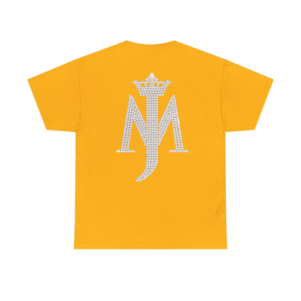 Rhinestone Crown Logo Tee — Vintage Pop Icon Portrait T-Shirt