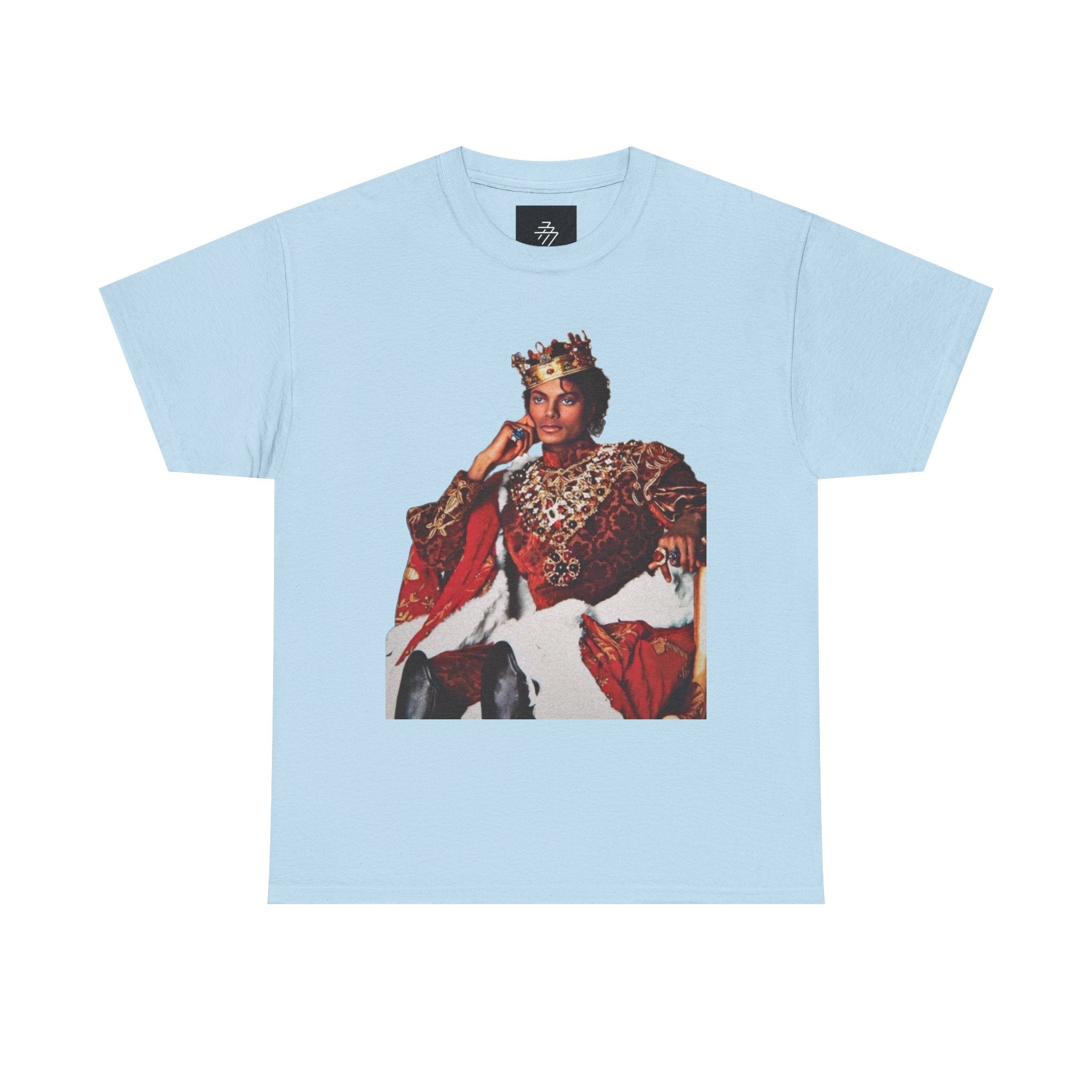King Michael Jackson Graphic Tee — MJ Crowned Portrait & Rhinestone Monogram Back