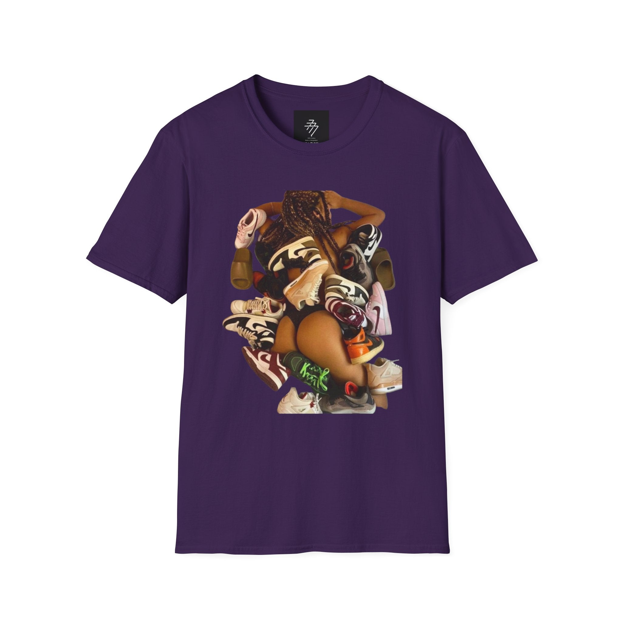 Woman Pile of Shoes T-Shirt | Vintage Shoe Collage Tee
