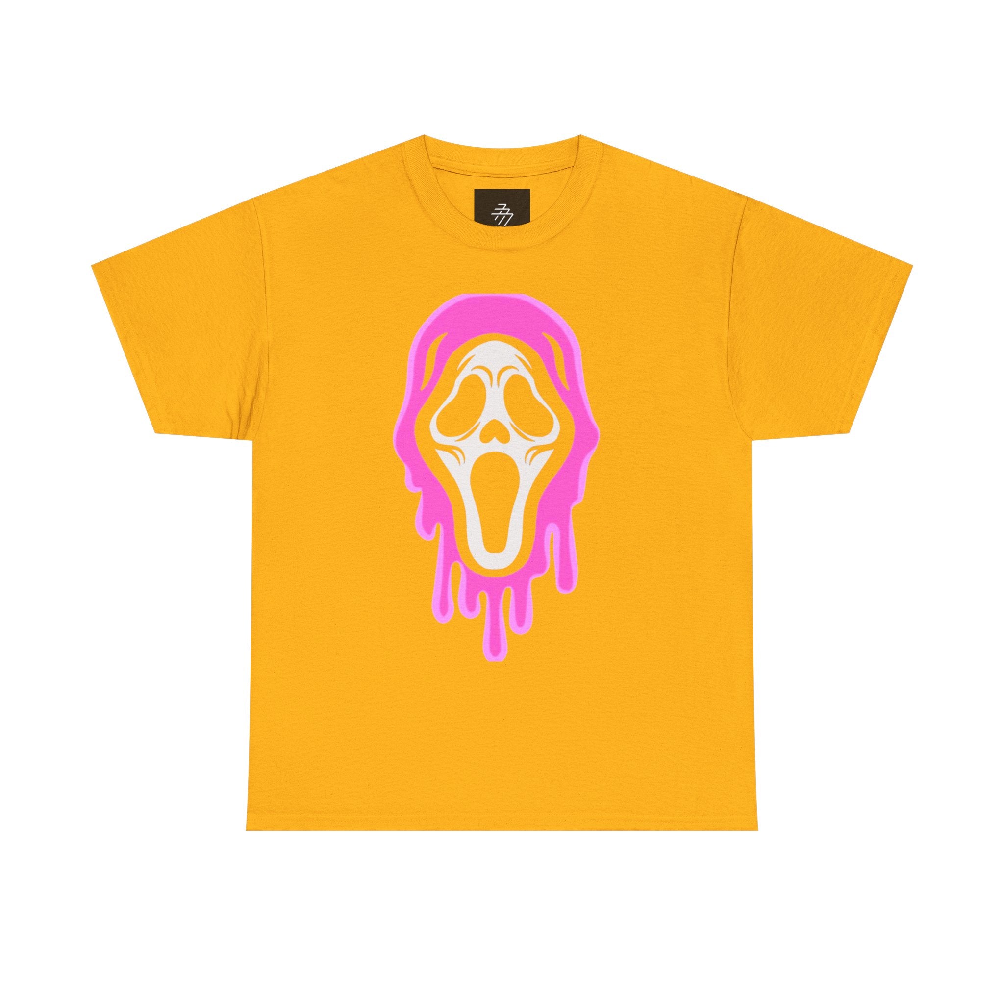 Melting Scream Mask T-Shirt | Pink Drip Horror Tee