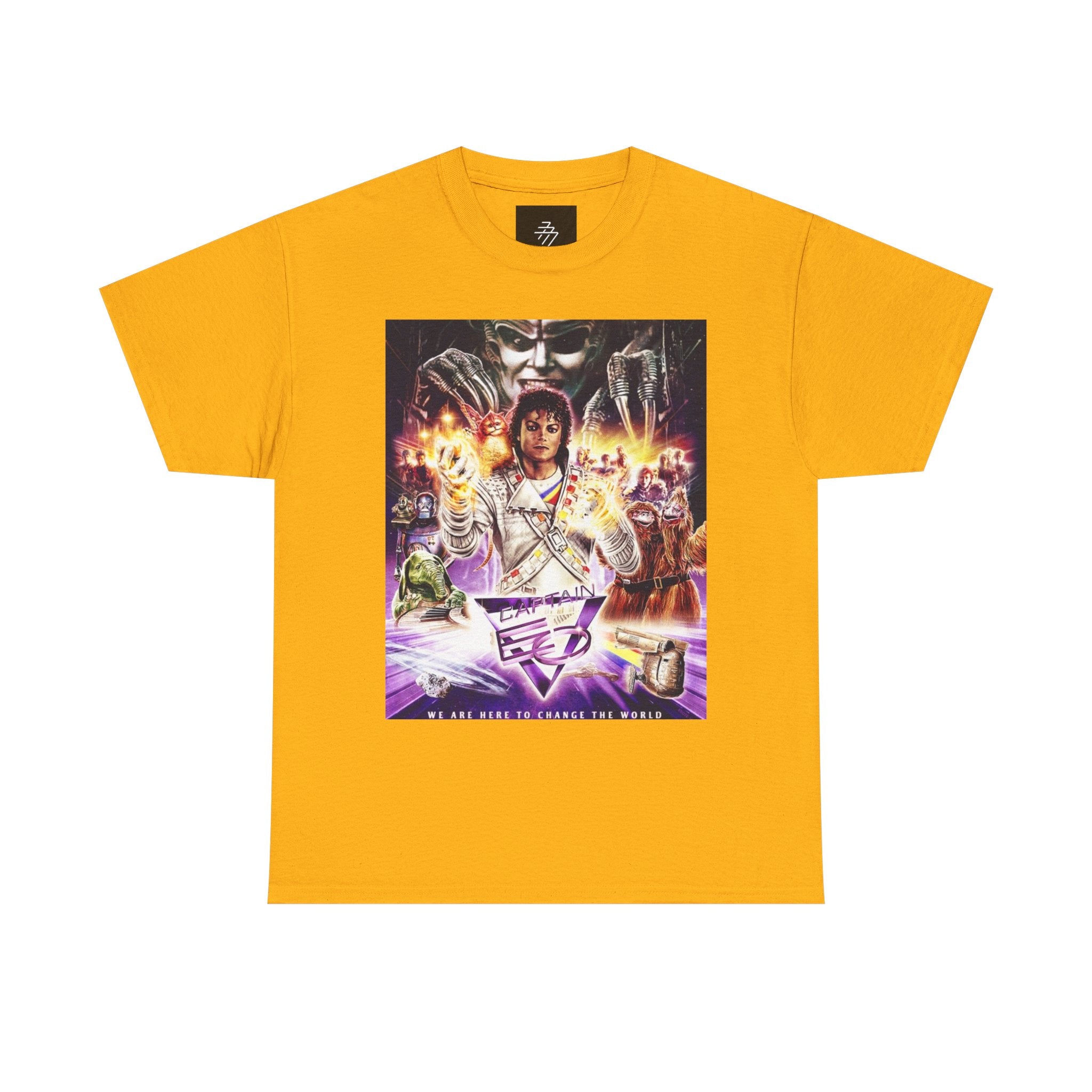 MJ Retro Sci‑Fi Movie Poster Tee – Neon Cyber Adventure Graphic T-Shirt
