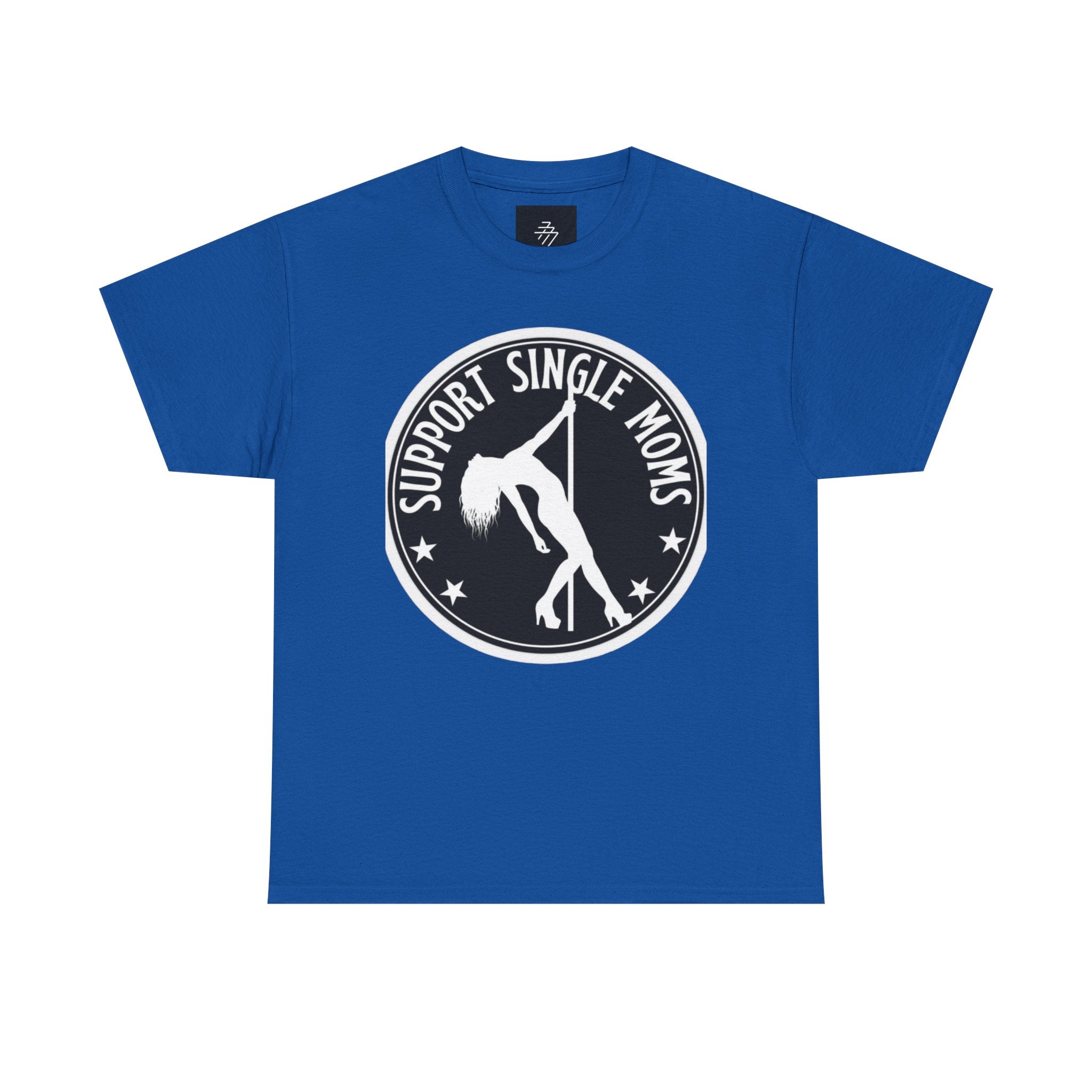 Support Single Moms Tee - Retro Pole Dancer Circle Logo T-Shirt