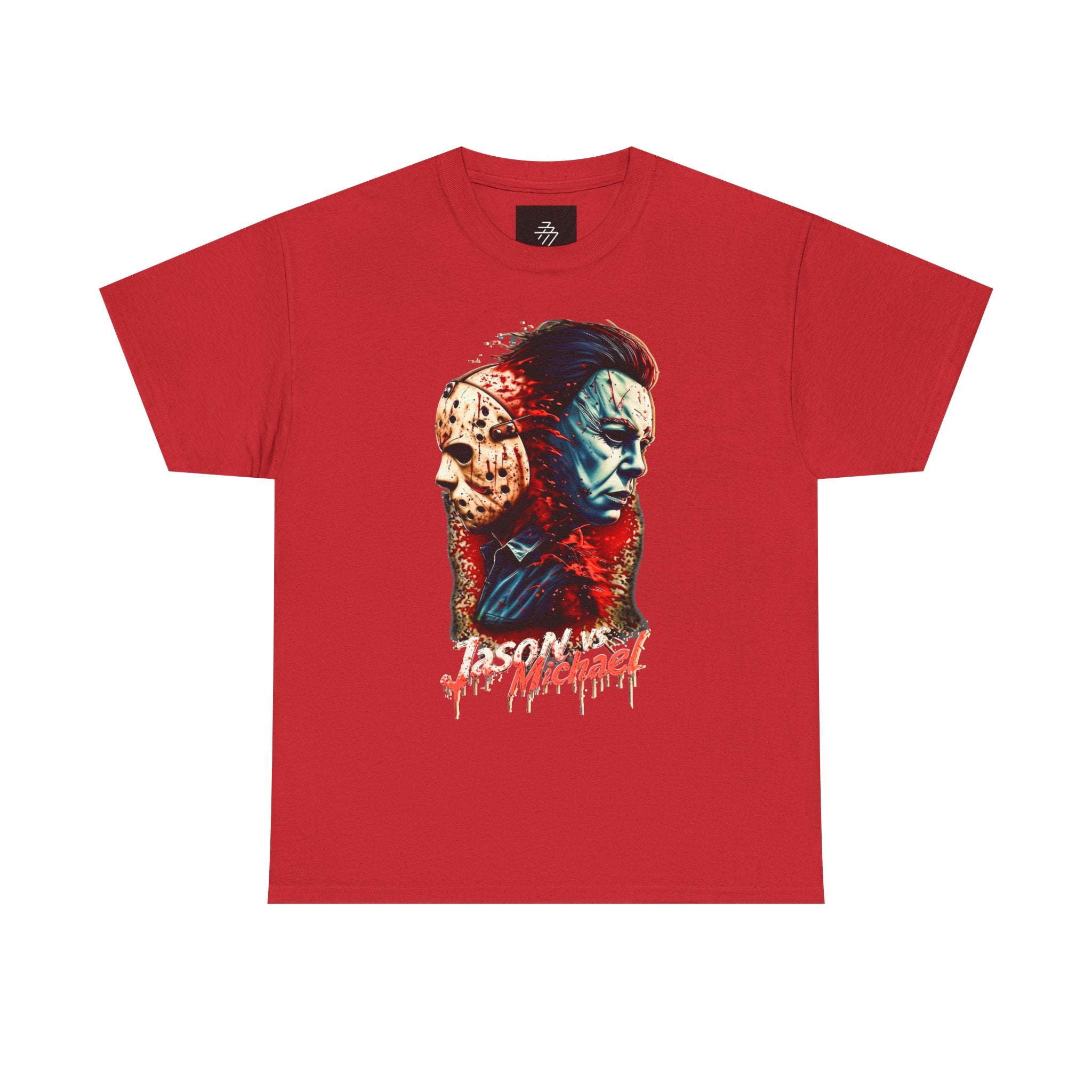 Horror Icons Split-Face Tee Jason & Michael Graphic