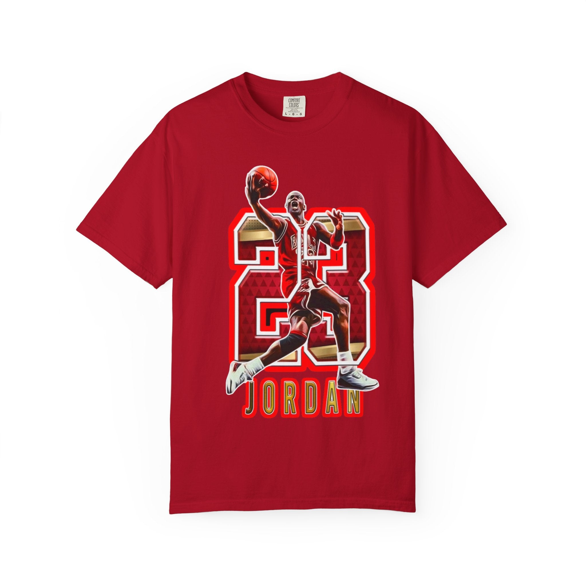 MJ #23 Basketball Jump Figure T-shirt | Retro Number 23 Jersey Style