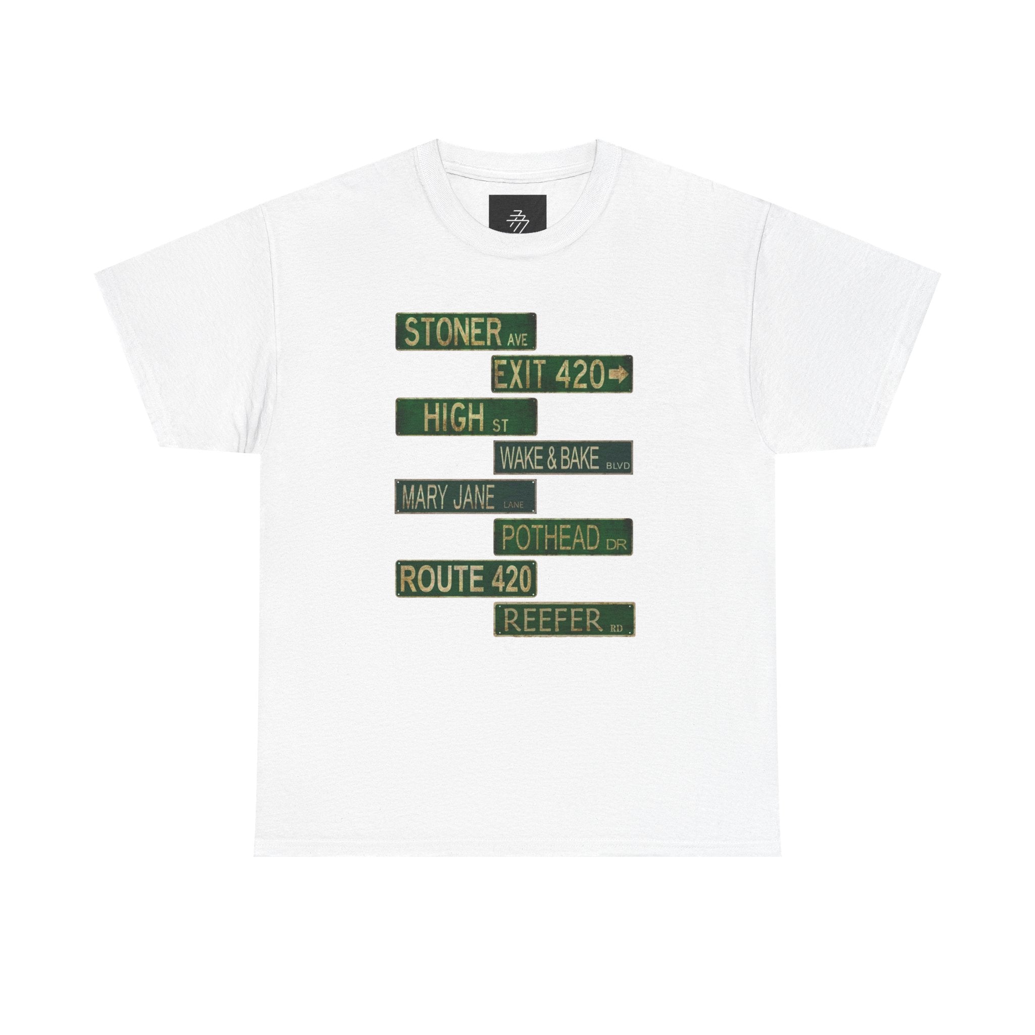 420 Road Signs Tee | Stoner High Pothead Route 420 T-Shirt