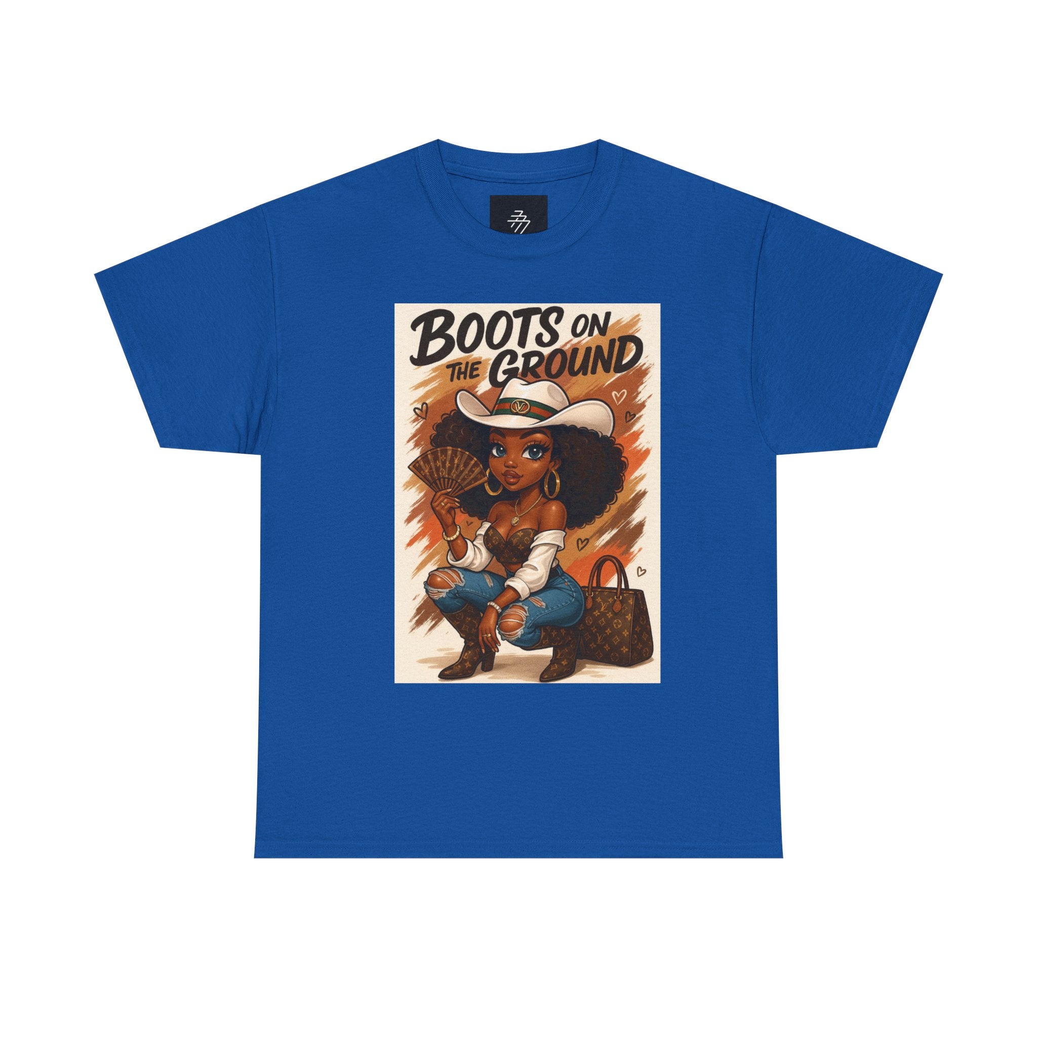 Boots on the Ground Graphic Tee — Afro Cowgirl Illustration