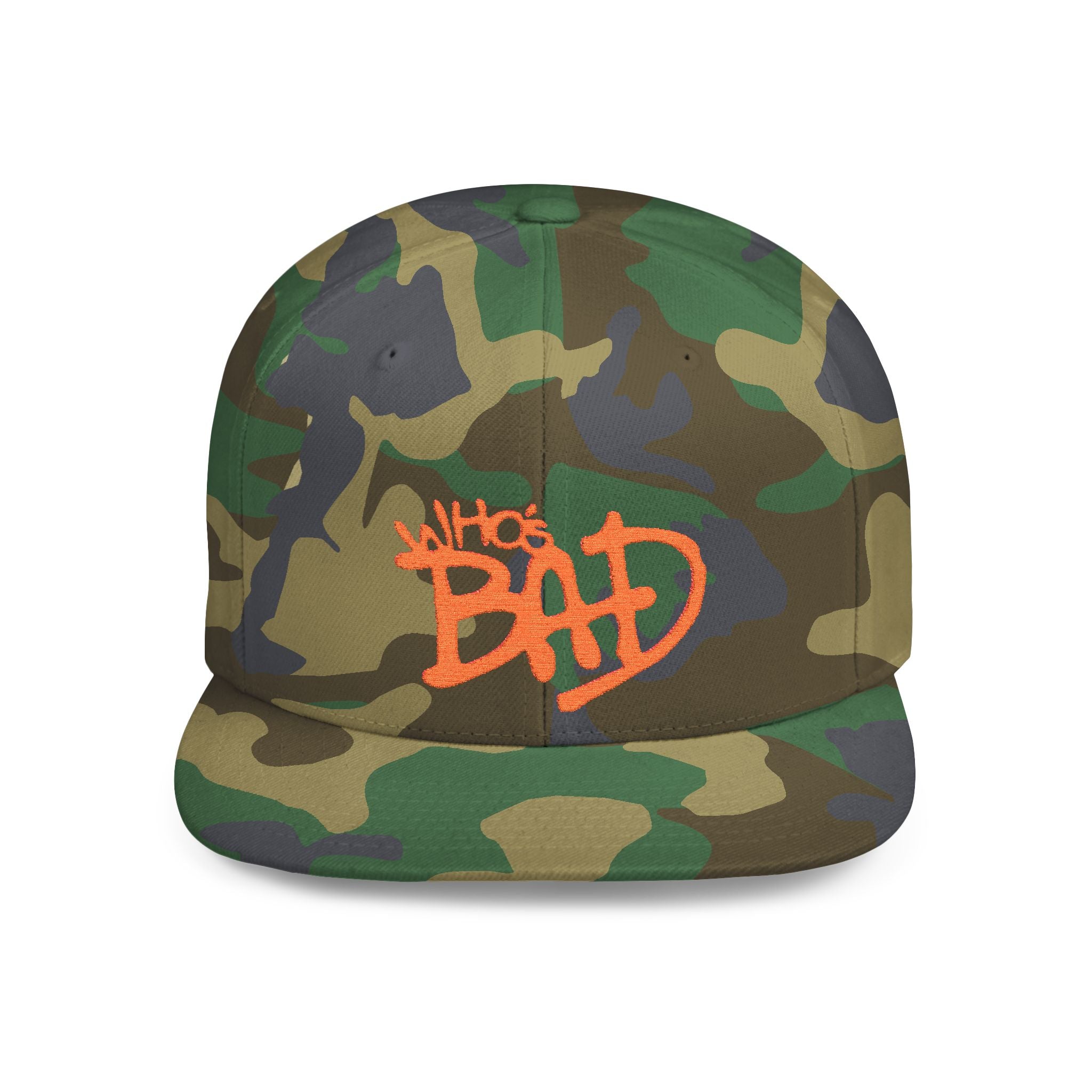 Who's Bad Snapback Hat | Flat Bill Baseball Cap, Retro Typography