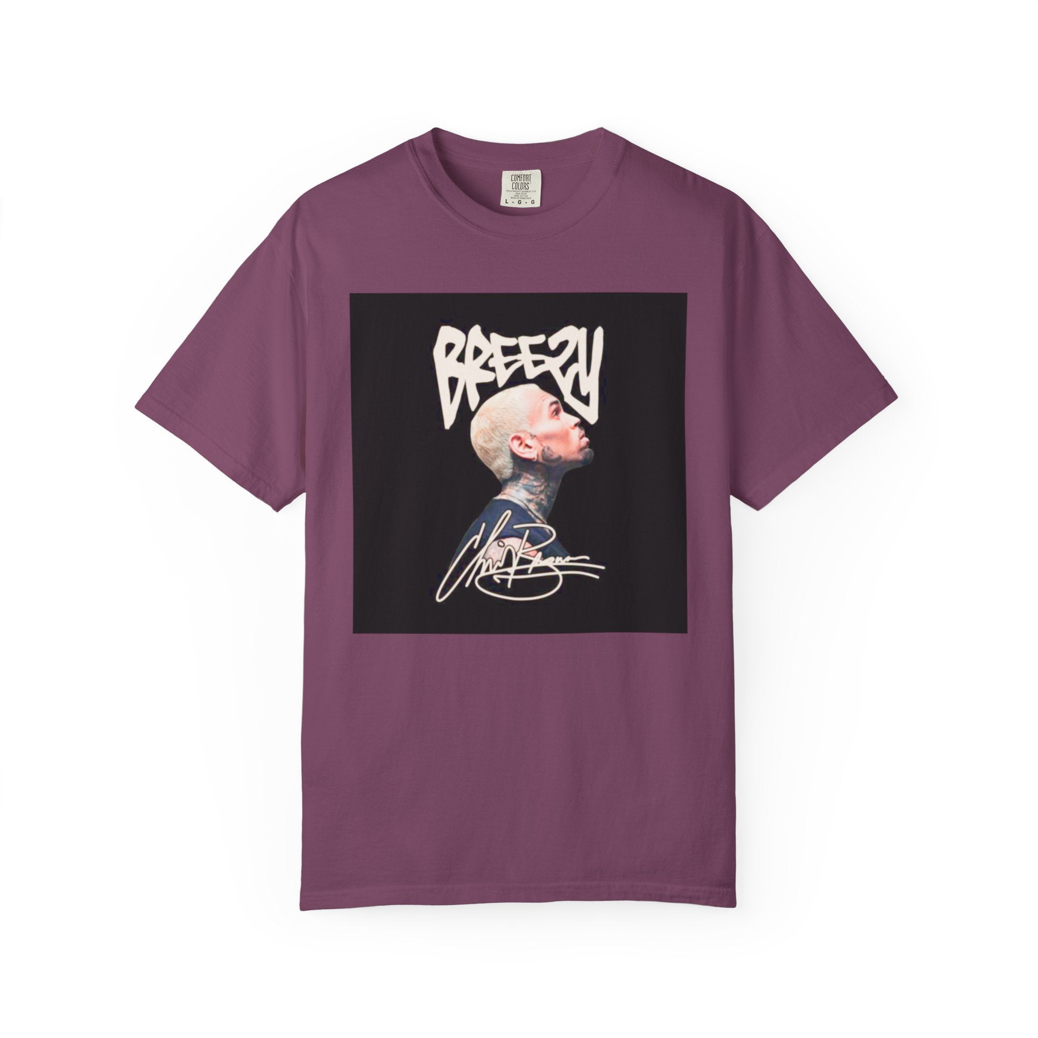 CB Graffiti Portrait T-shirt | Side Profile Photo Print, Back Microphone & Bandana Art