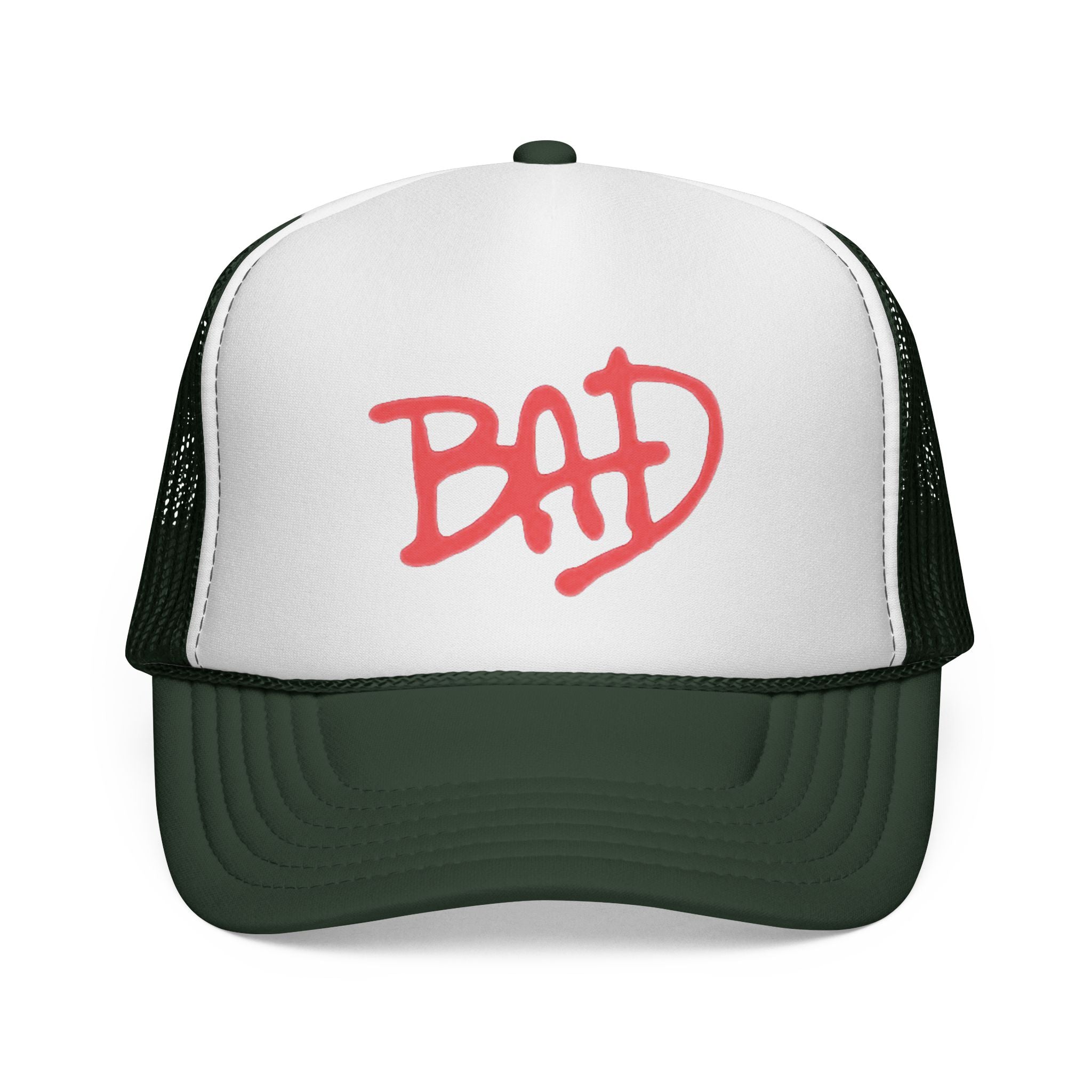 Red 'BAD' Graffiti Trucker Cap | Mesh Baseball Hat