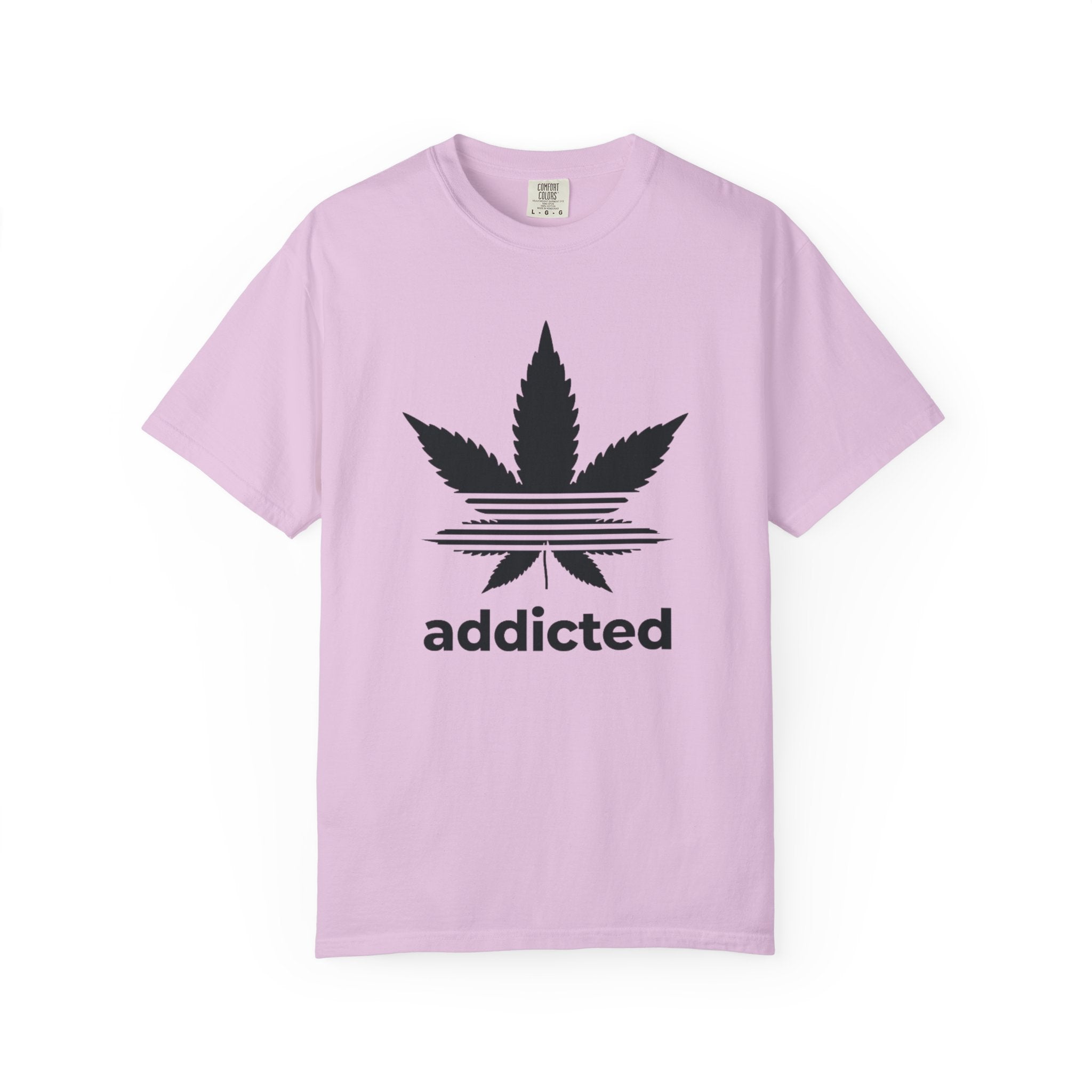 Cannabis Leaf "addicted" T-Shirt | Marijuana Logo Tee