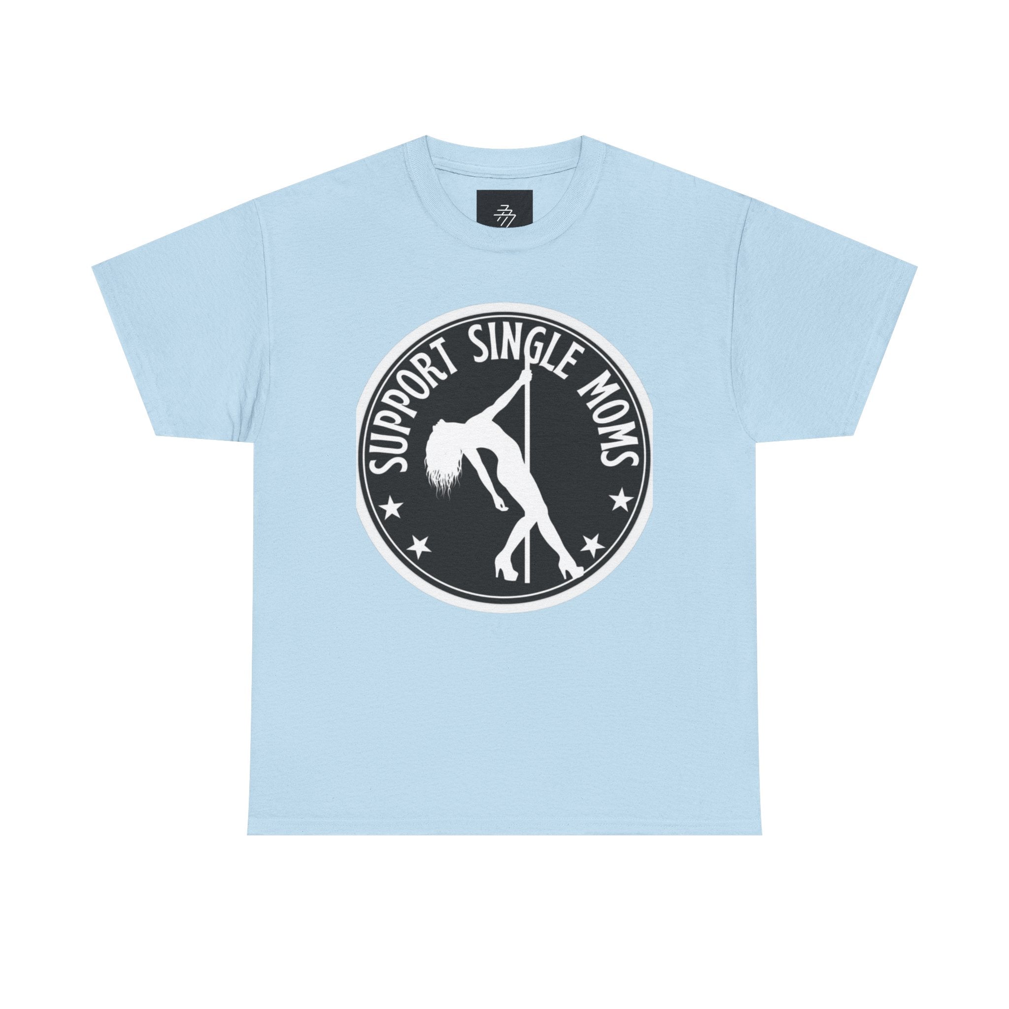 Support Single Moms Tee - Retro Pole Dancer Circle Logo T-Shirt