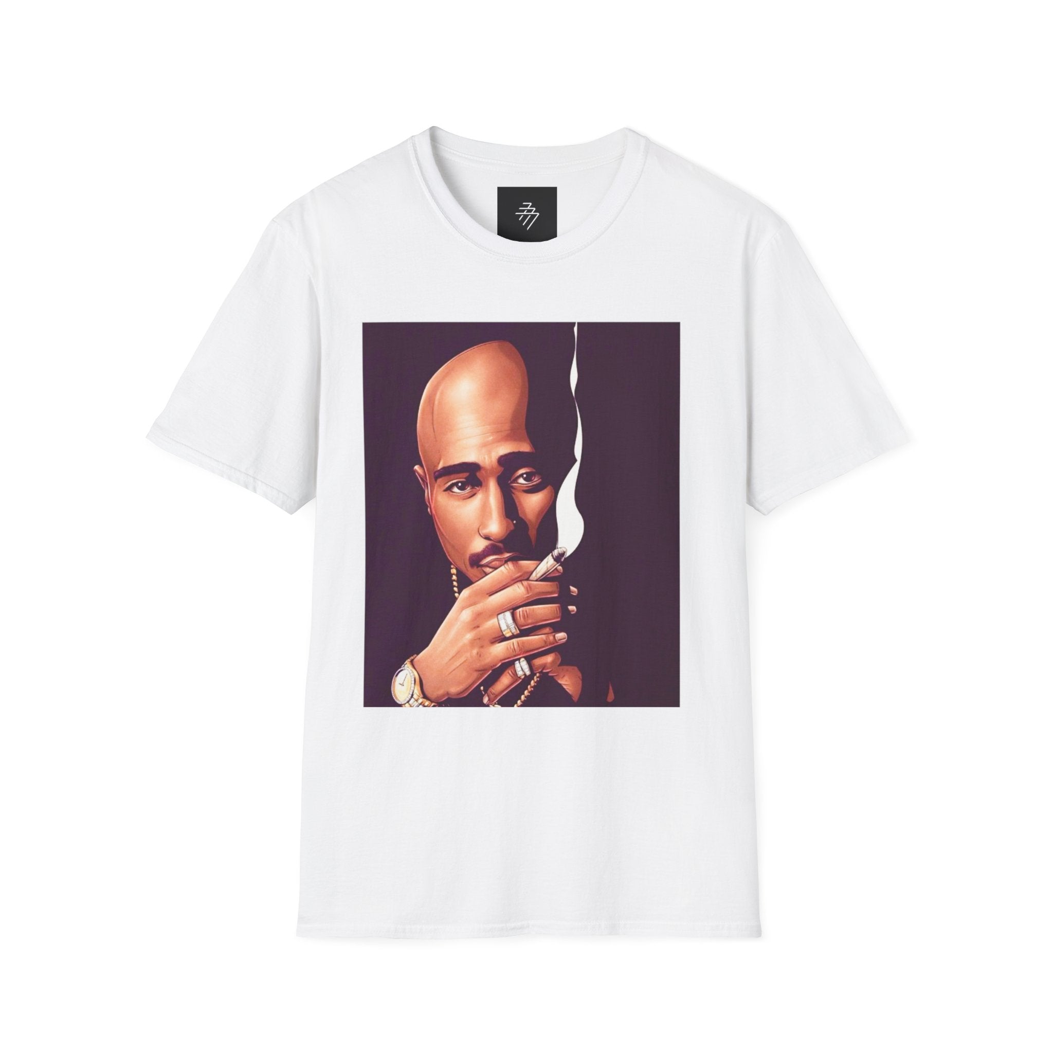 Pac Portrait T-Shirt | Rap Icon Smoking Artwork