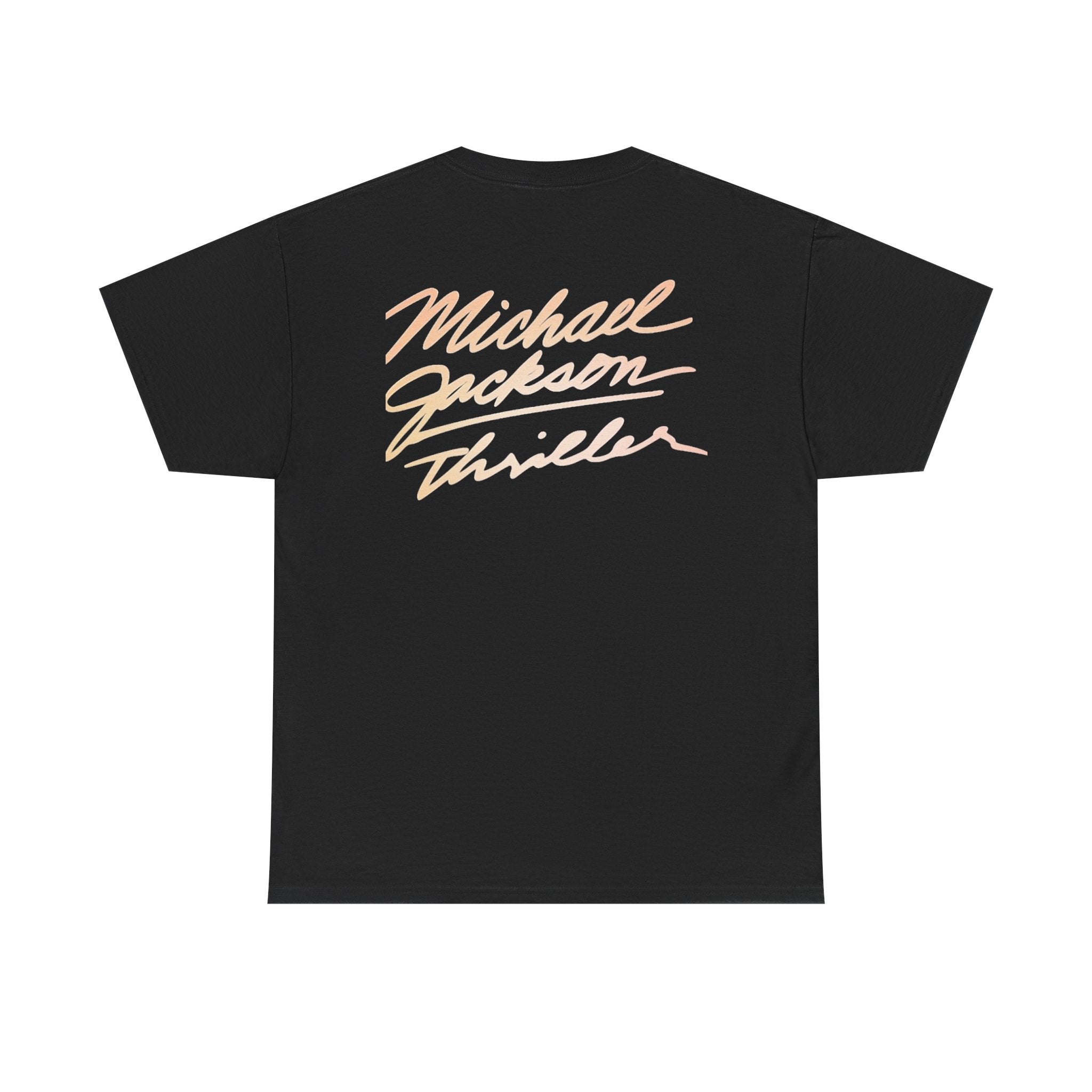 MJ Retro Pop Icon Portrait with 'Thriller' Script Back