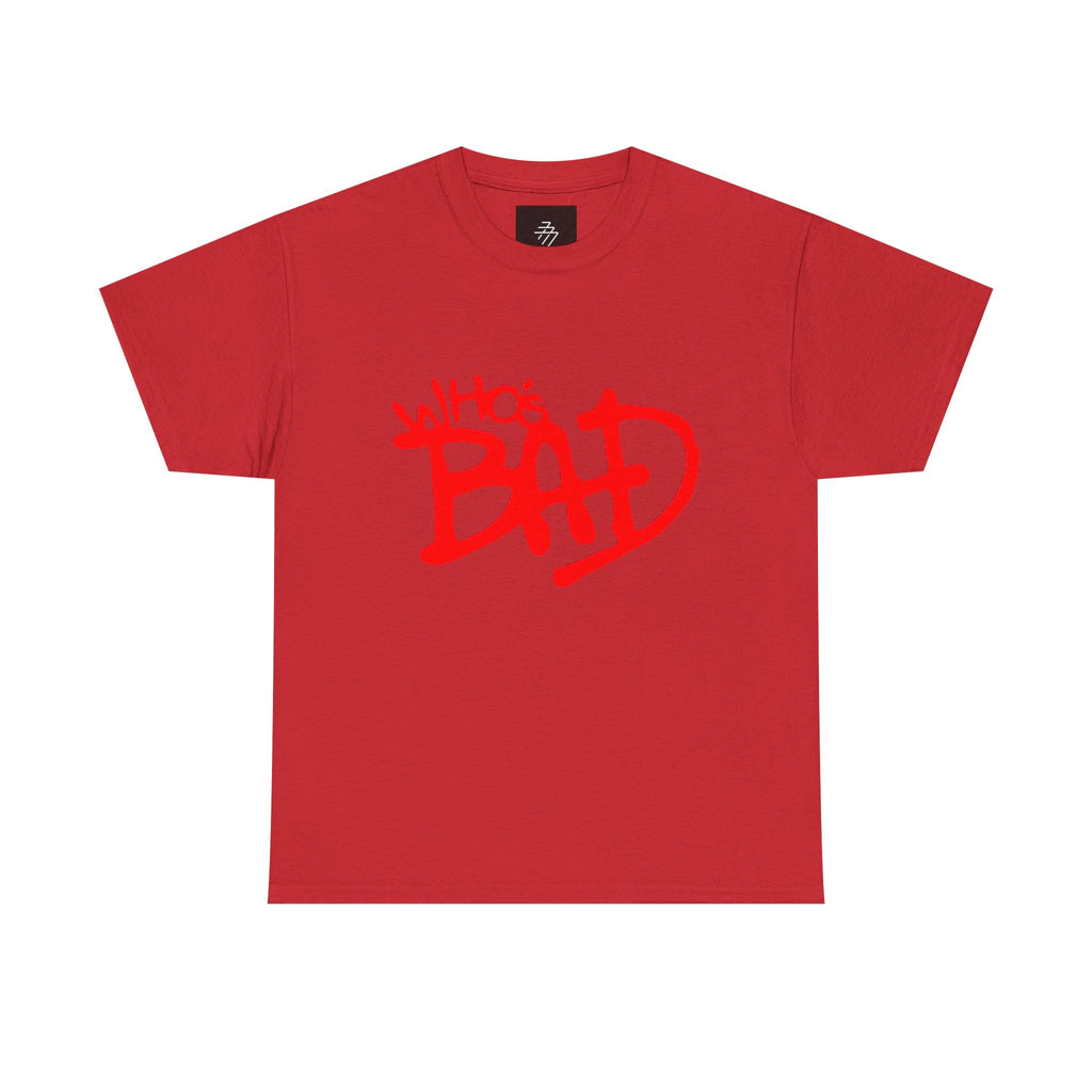 Who's Bad graffiti text Tee | Michael Jackson portrait back graphic tee