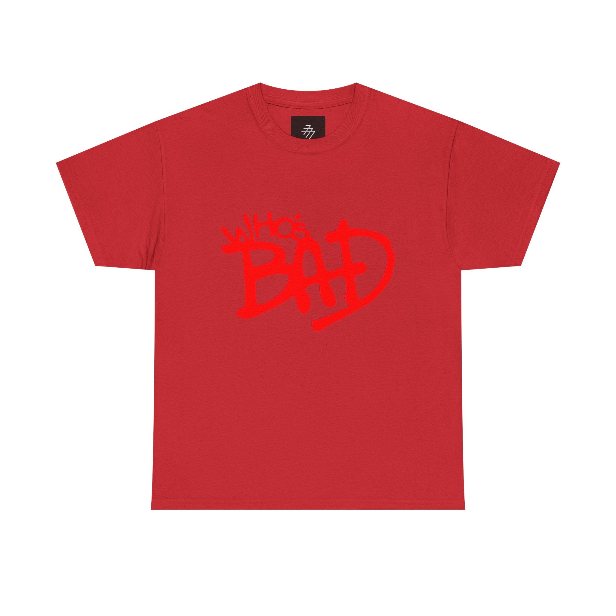Who's Bad graffiti text Tee | Michael Jackson portrait back graphic tee