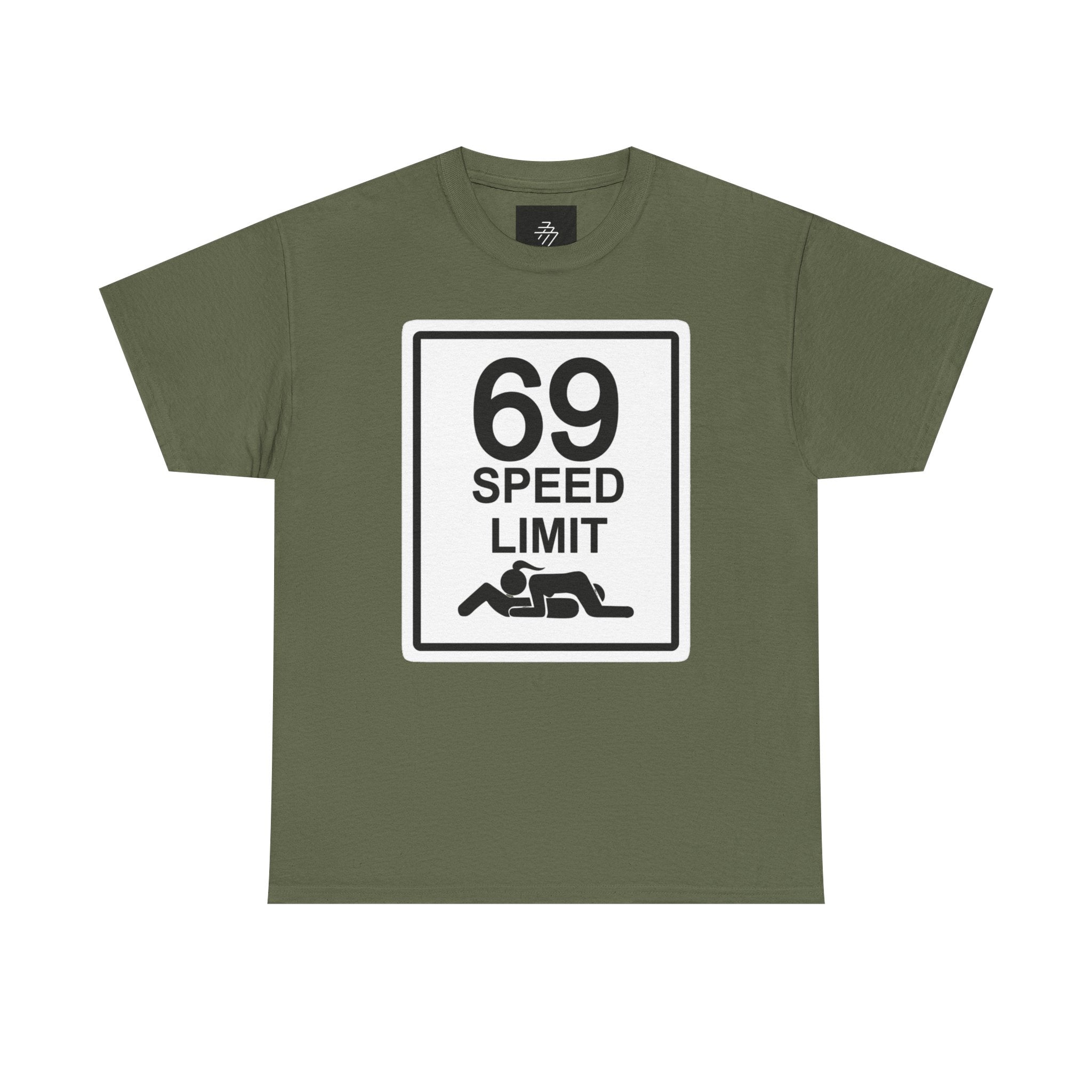 Graphic Tee — "69 Speed Limit" Funny Road Sign T-Shirt
