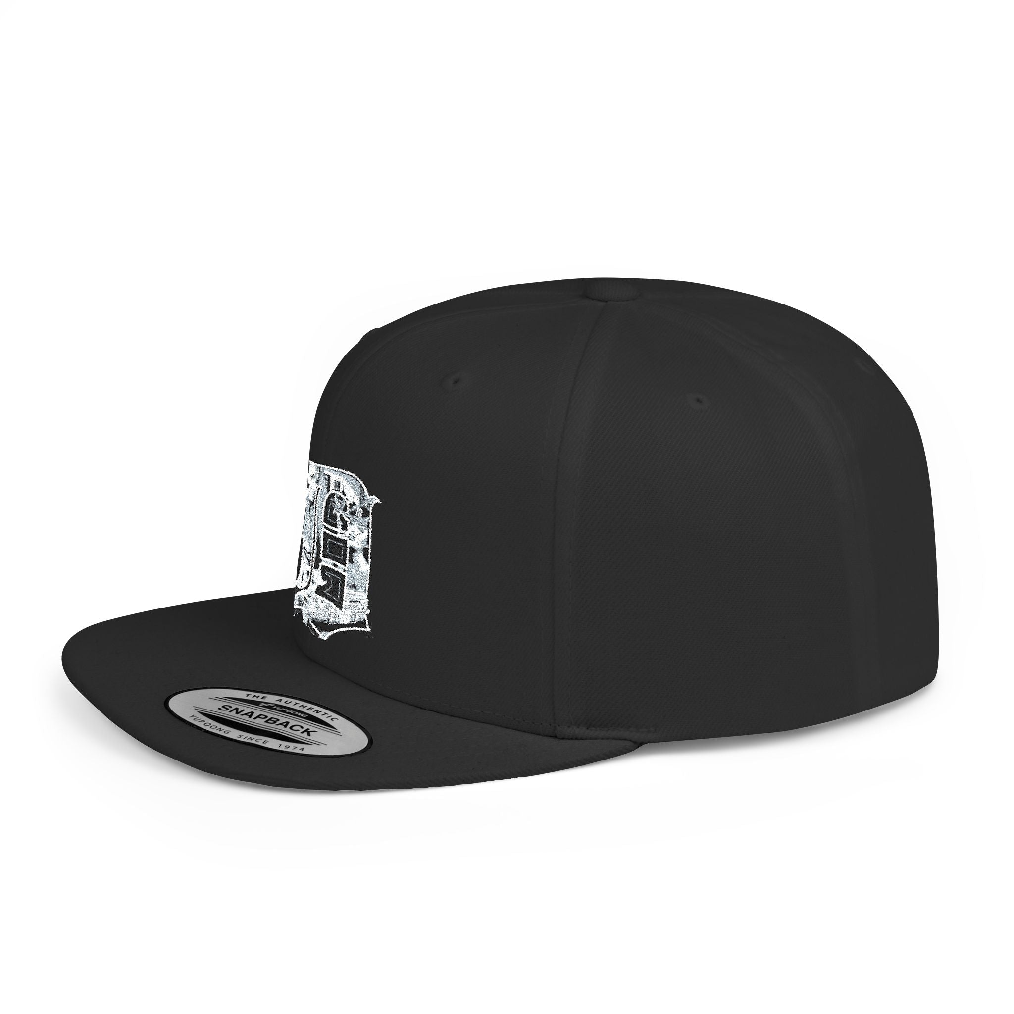 Detroit D Chrome Letter Flat Bill Snapback | Silver Letter D Hat