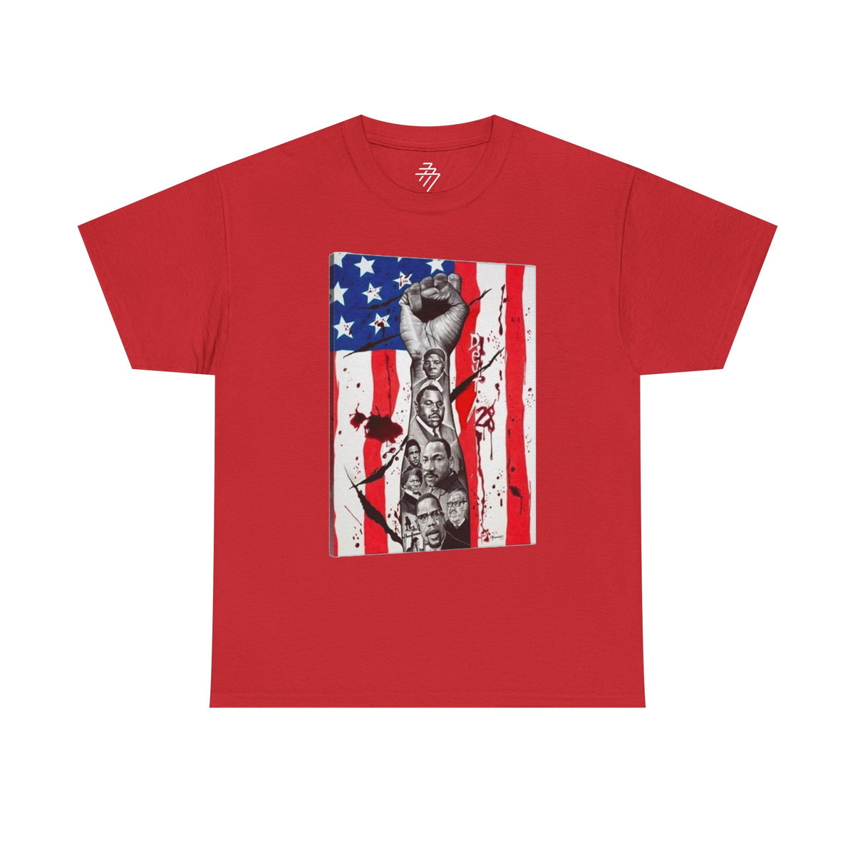 Patriotic Protest Raised Fist American Flag Graphic Tee
