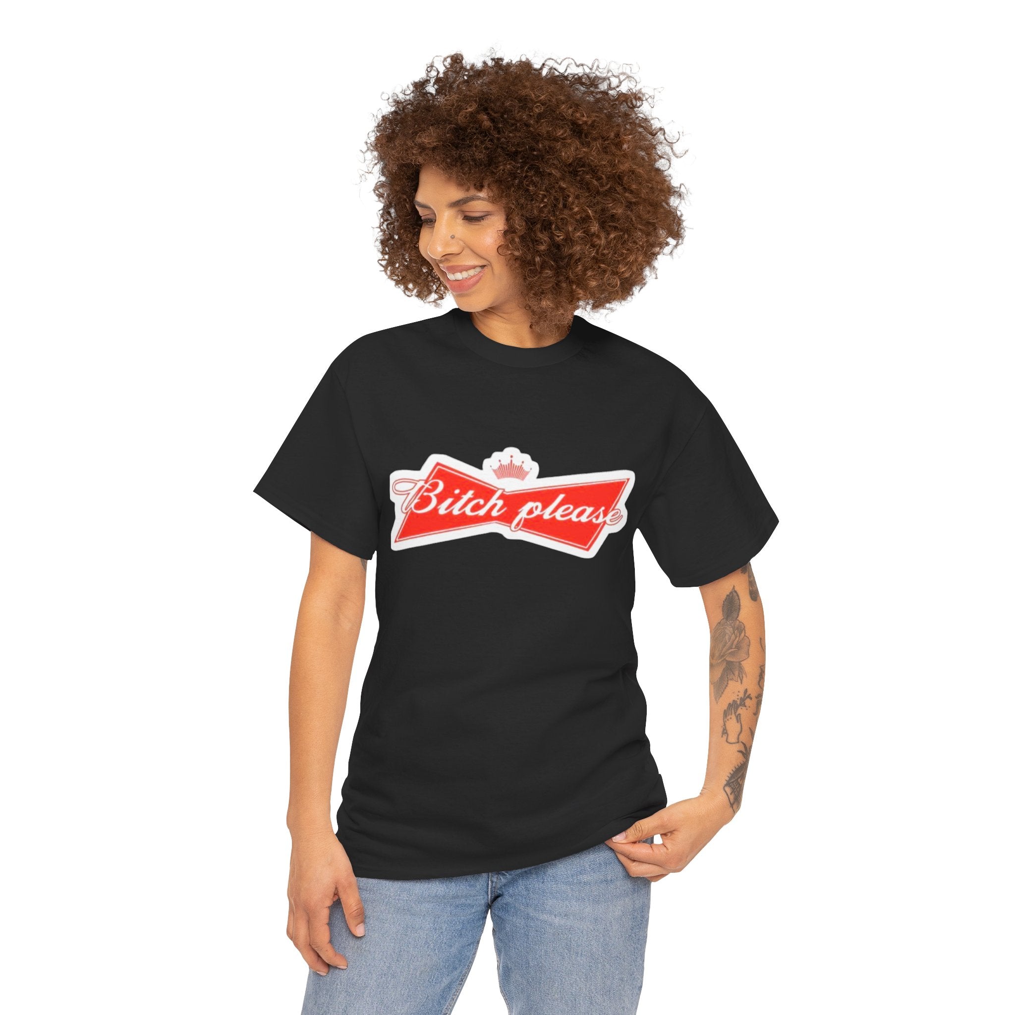 Graphic Tee — "Bitch Please" Retro Script Logo