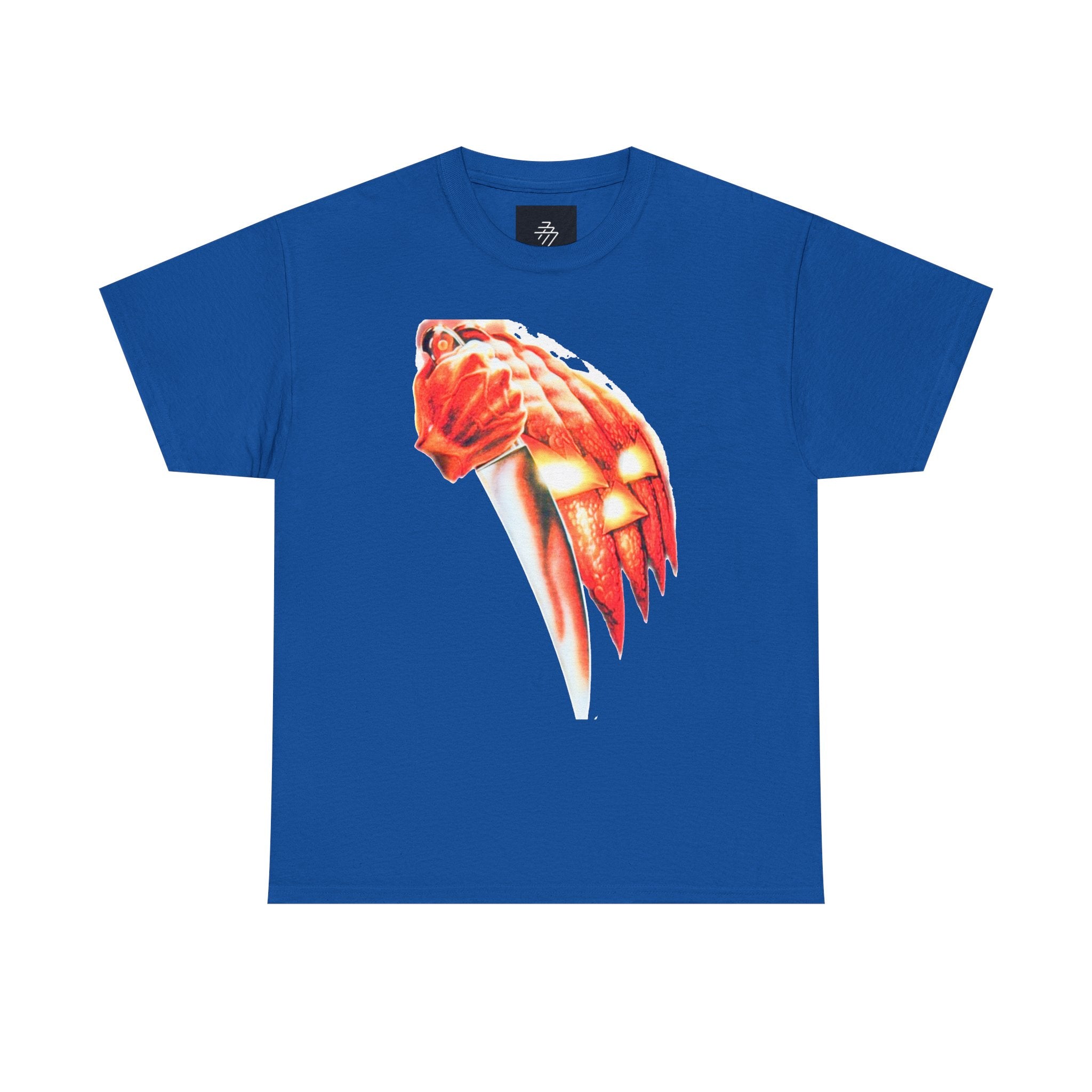 Halloween Pumpkin Mask T-Shirt — Spooky Flame Back Graphic