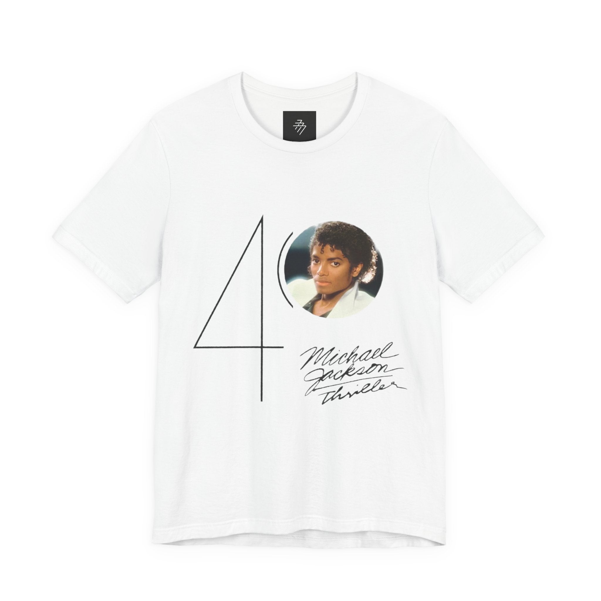 40 Thriller Album Photo Tee | Back Grammy Trophy Graphic