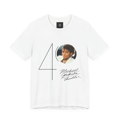 40 Thriller Album Photo Tee | Back Grammy Trophy Graphic