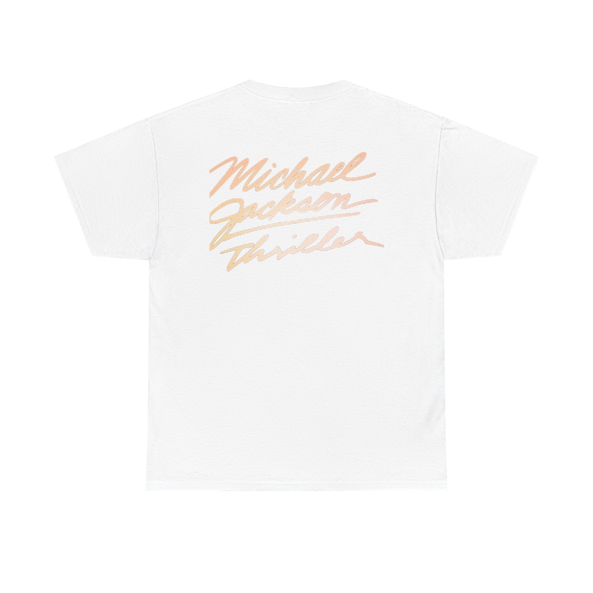 MJ Retro Pop Icon Portrait with 'Thriller' Script Back