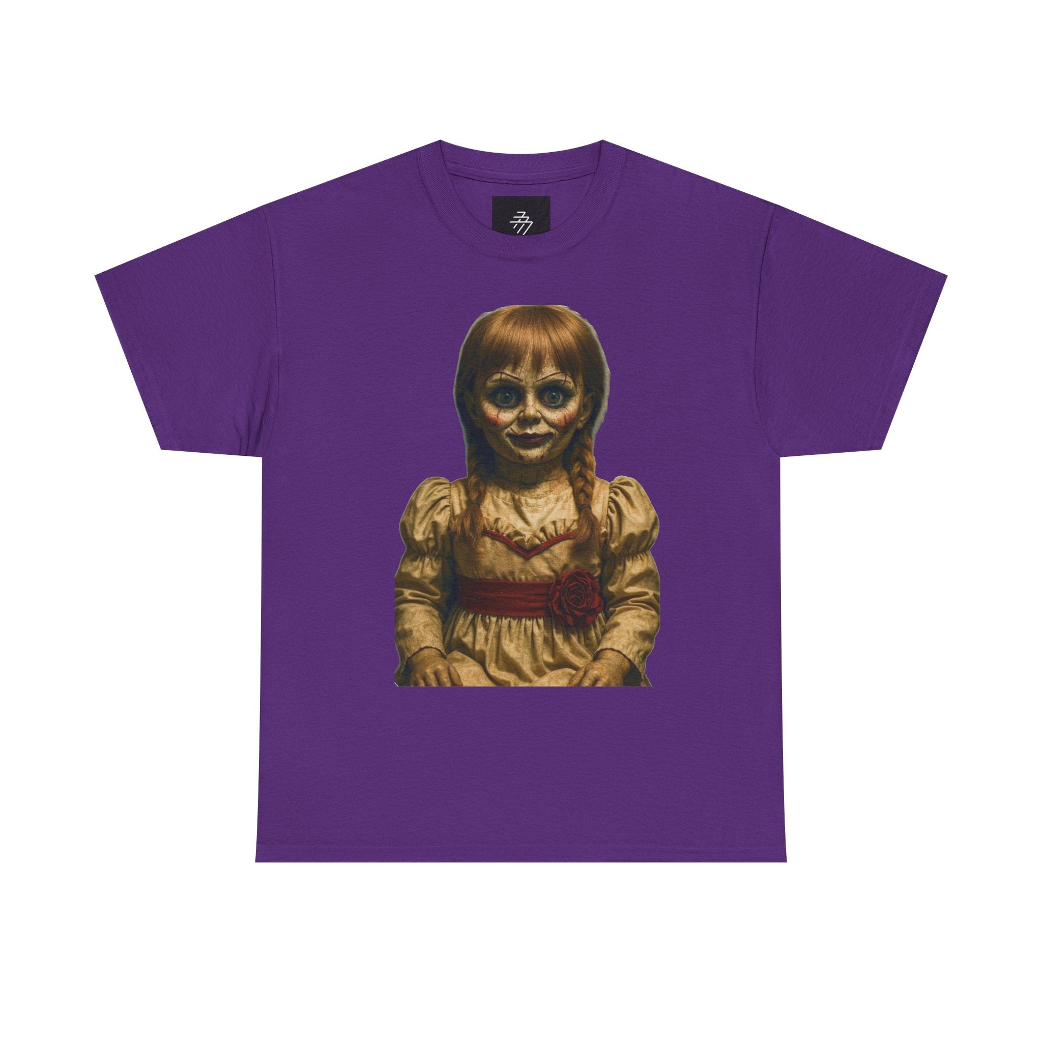 Horror Doll Graphic Tee — Vintage Annabelle-Style Scary Doll T-Shirt