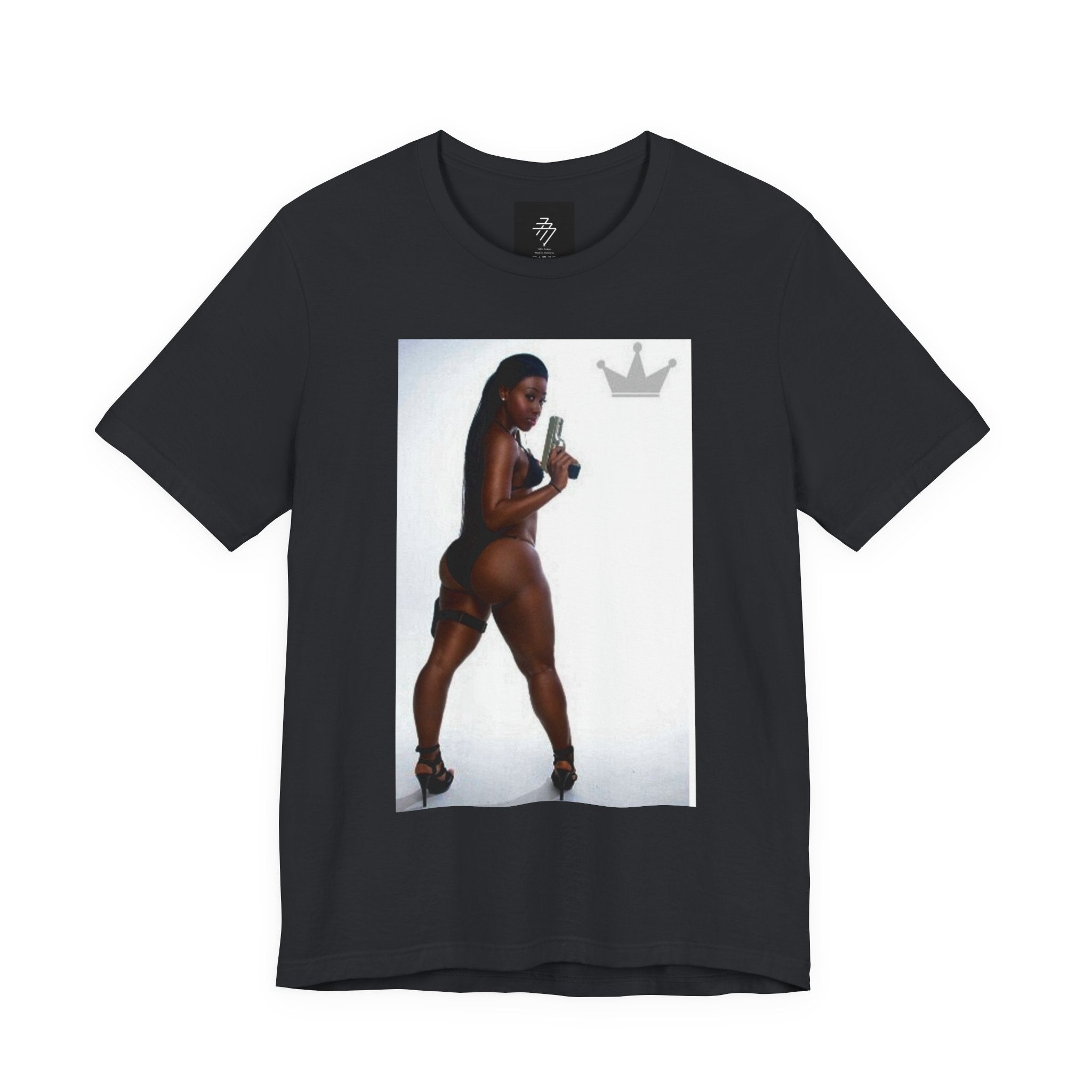 Bareback Pose with Crown graphic Tee | Photo Print T-Shirt