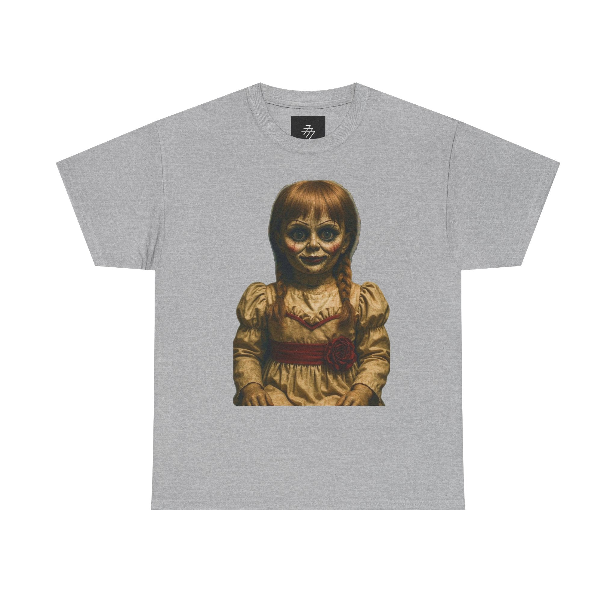 Horror Doll Graphic Tee — Vintage Annabelle-Style Scary Doll T-Shirt