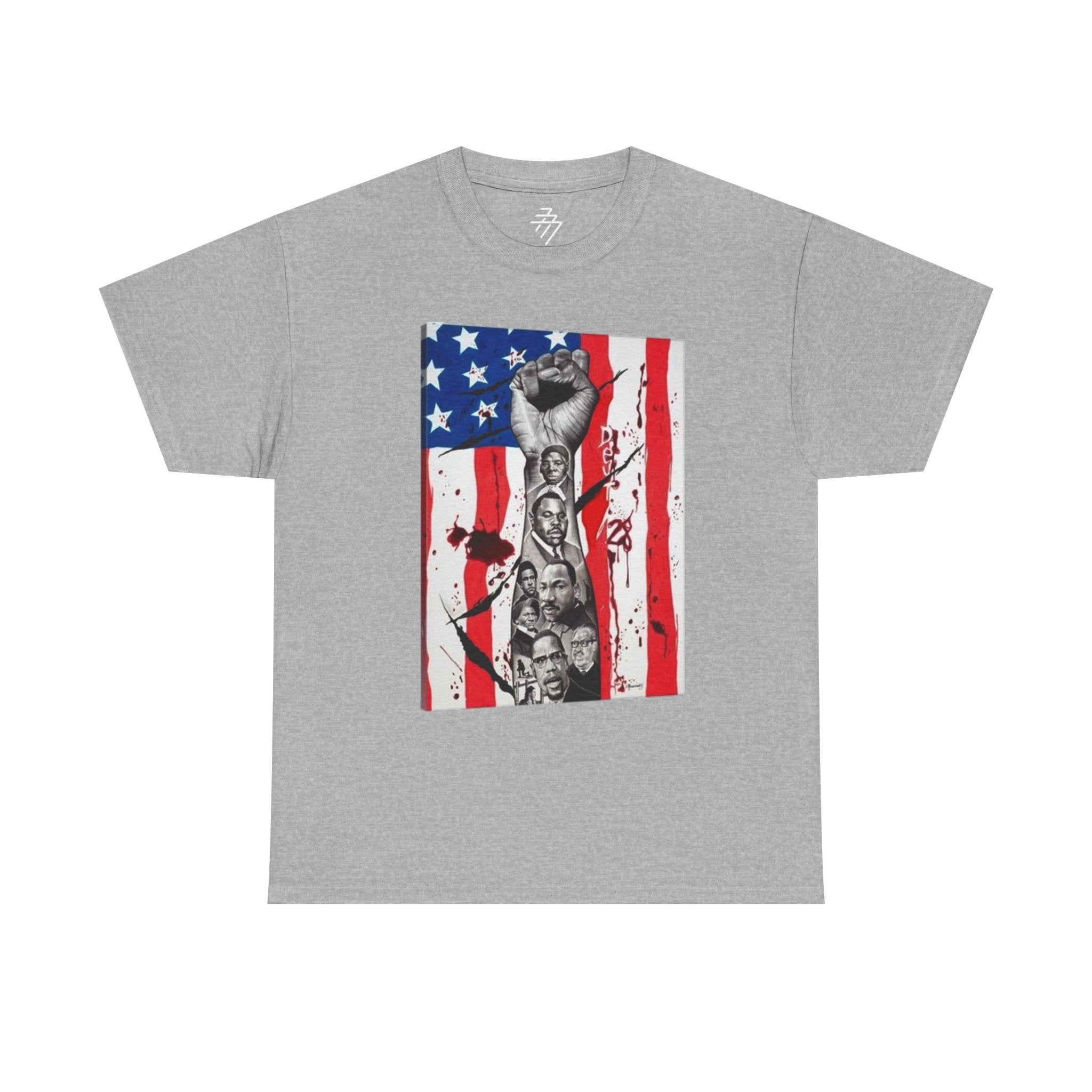 Patriotic Protest Raised Fist American Flag Graphic Tee