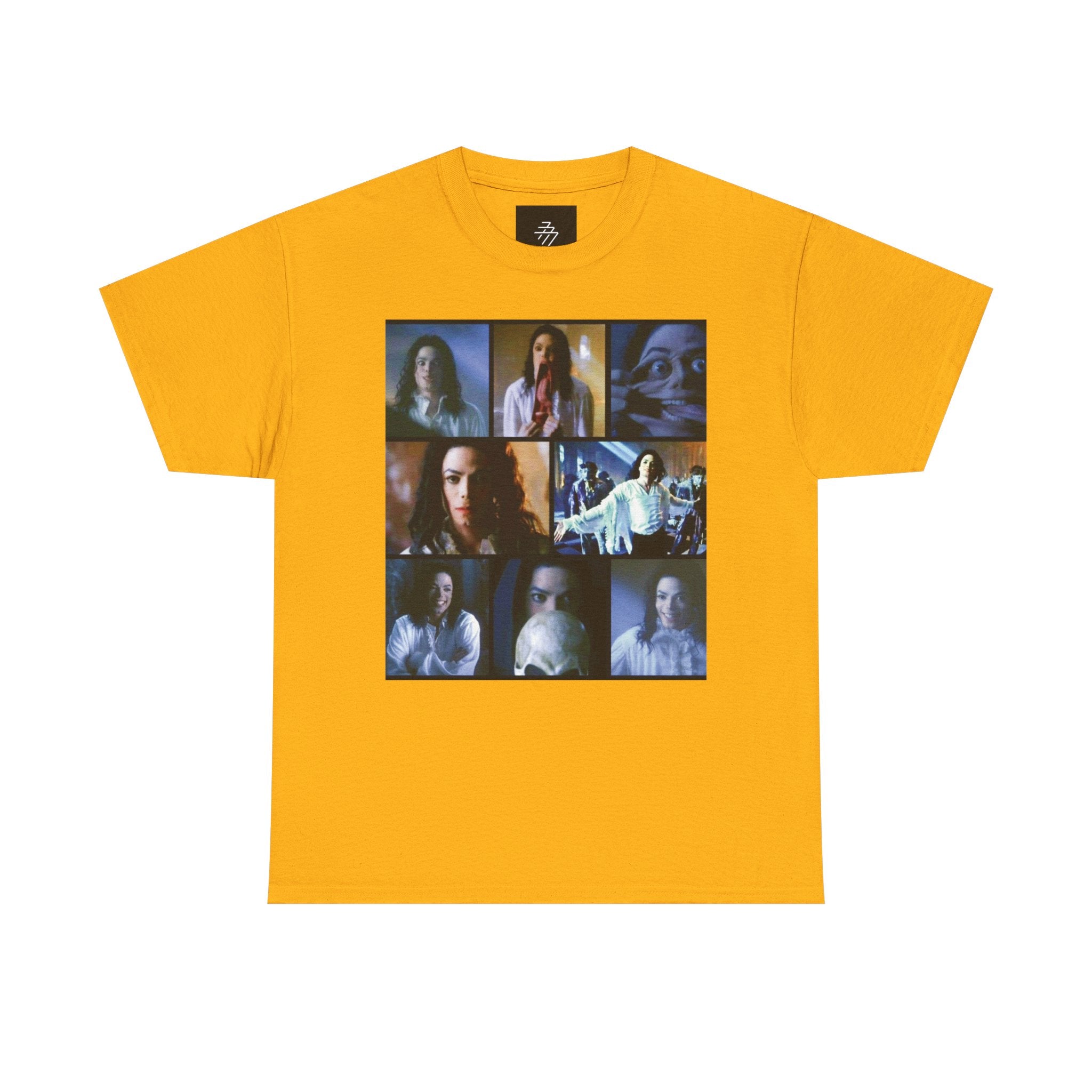 MJ Horror Movie Tee | Vintage Scary Film Photo Grid Shirt