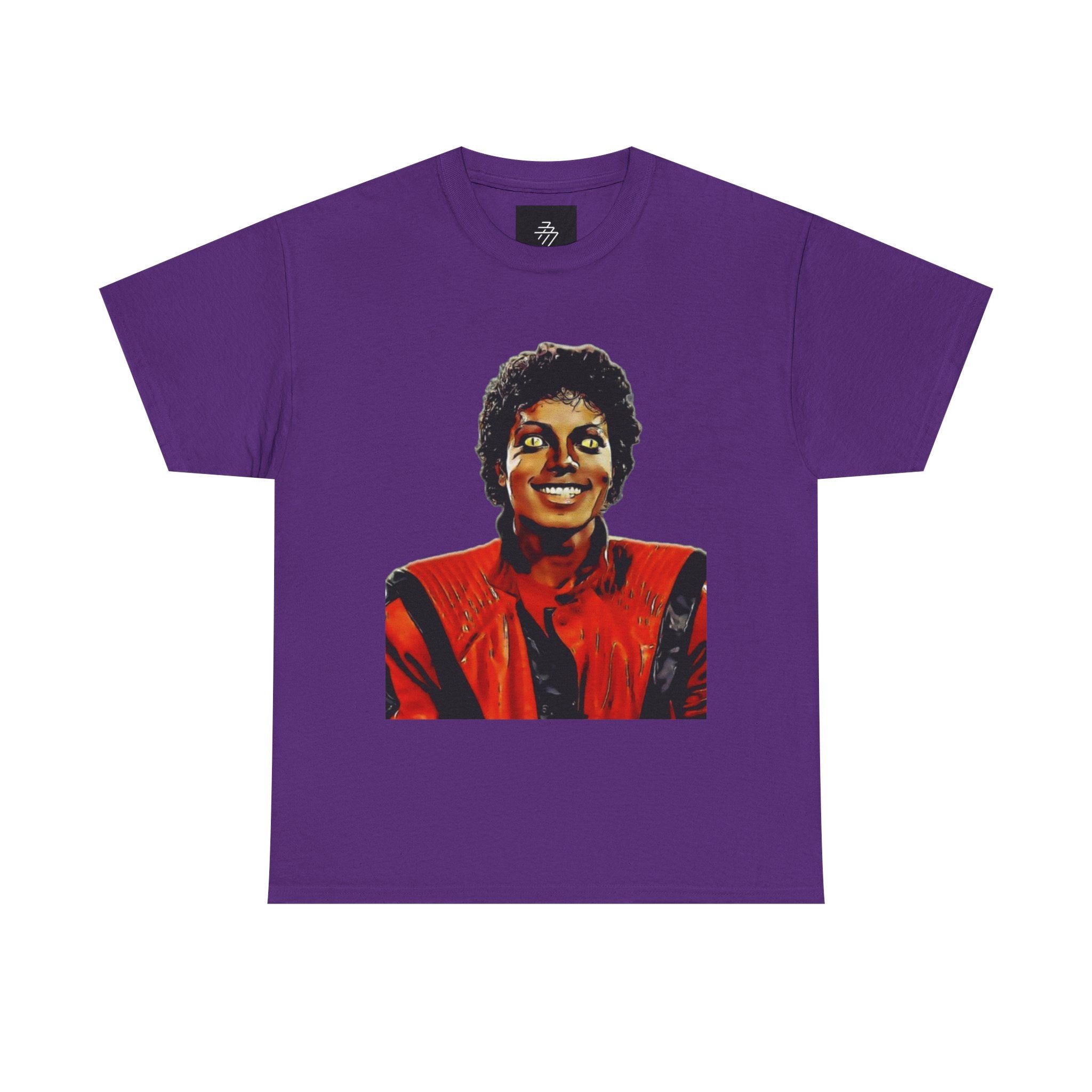 MJ Retro Pop Icon Portrait with 'Thriller' Script Back