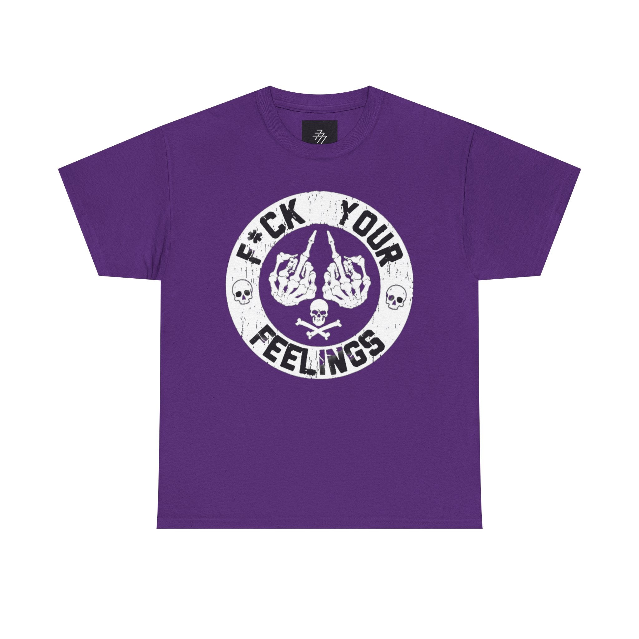 F*ck Your Feelings Graphic Tee — Punk Skull Crossed Hands Shirt