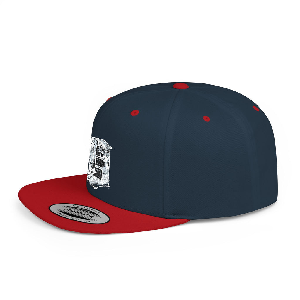 Detroit D Chrome Letter Flat Bill Snapback | Silver Letter D Hat