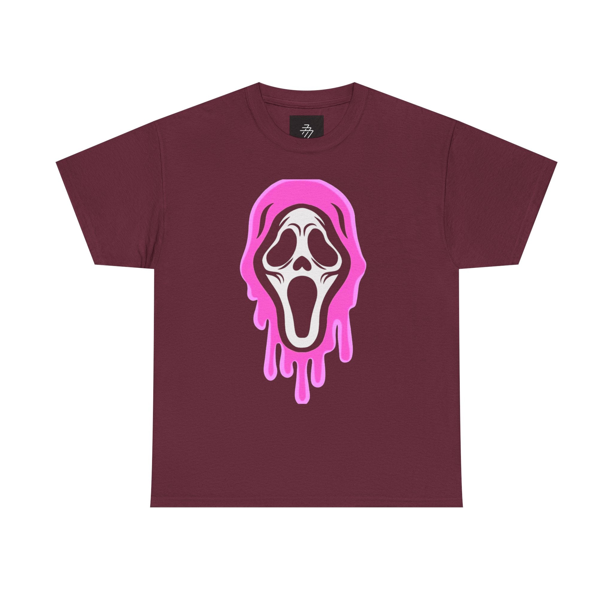 Melting Scream Mask T-Shirt | Pink Drip Horror Tee