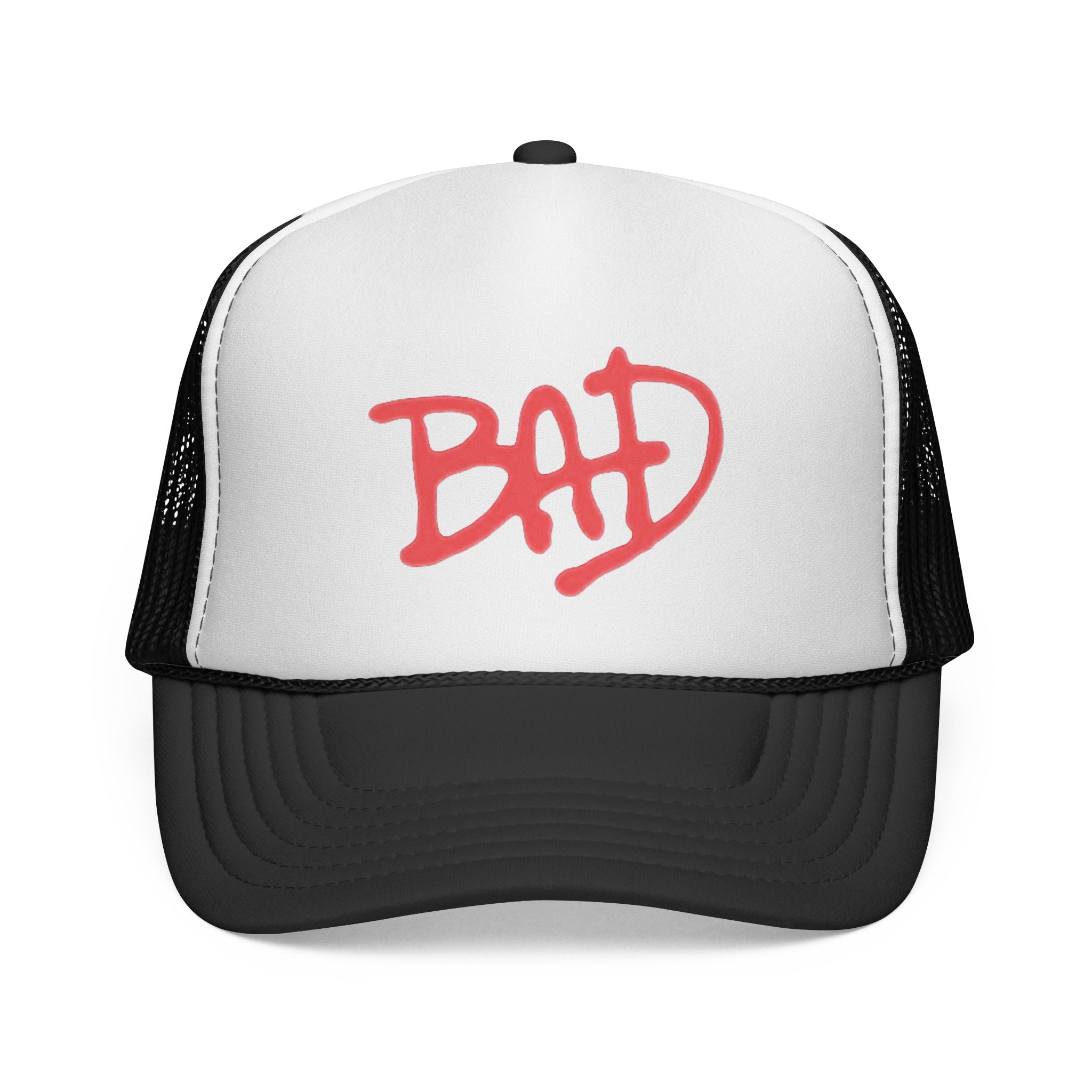 Red 'BAD' Graffiti Trucker Cap | Mesh Baseball Hat