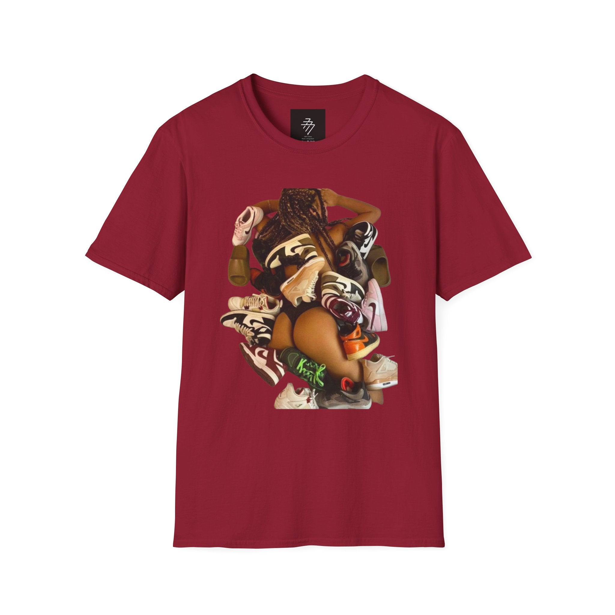 Woman Pile of Shoes T-Shirt | Vintage Shoe Collage Tee