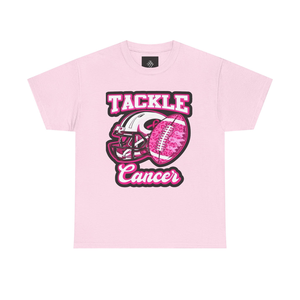 "Tackle Cancer" Pink Football Helmet & Ball Awareness Tee