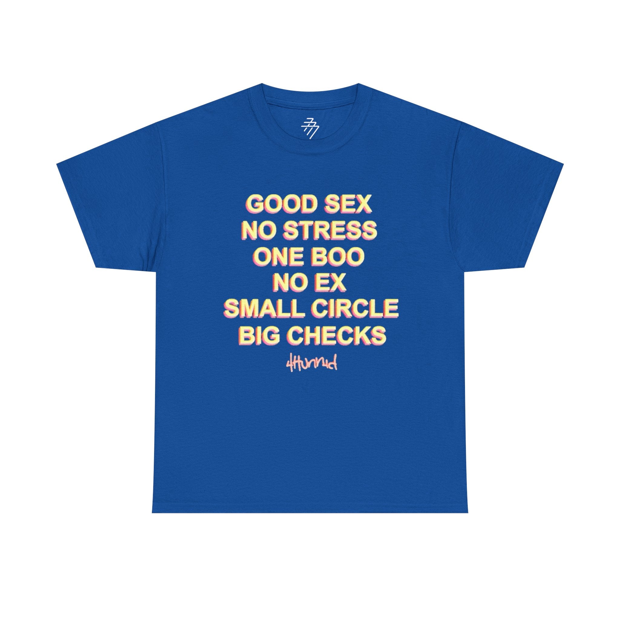 "Good Sex No Stress" Text Statement Graphic Tee