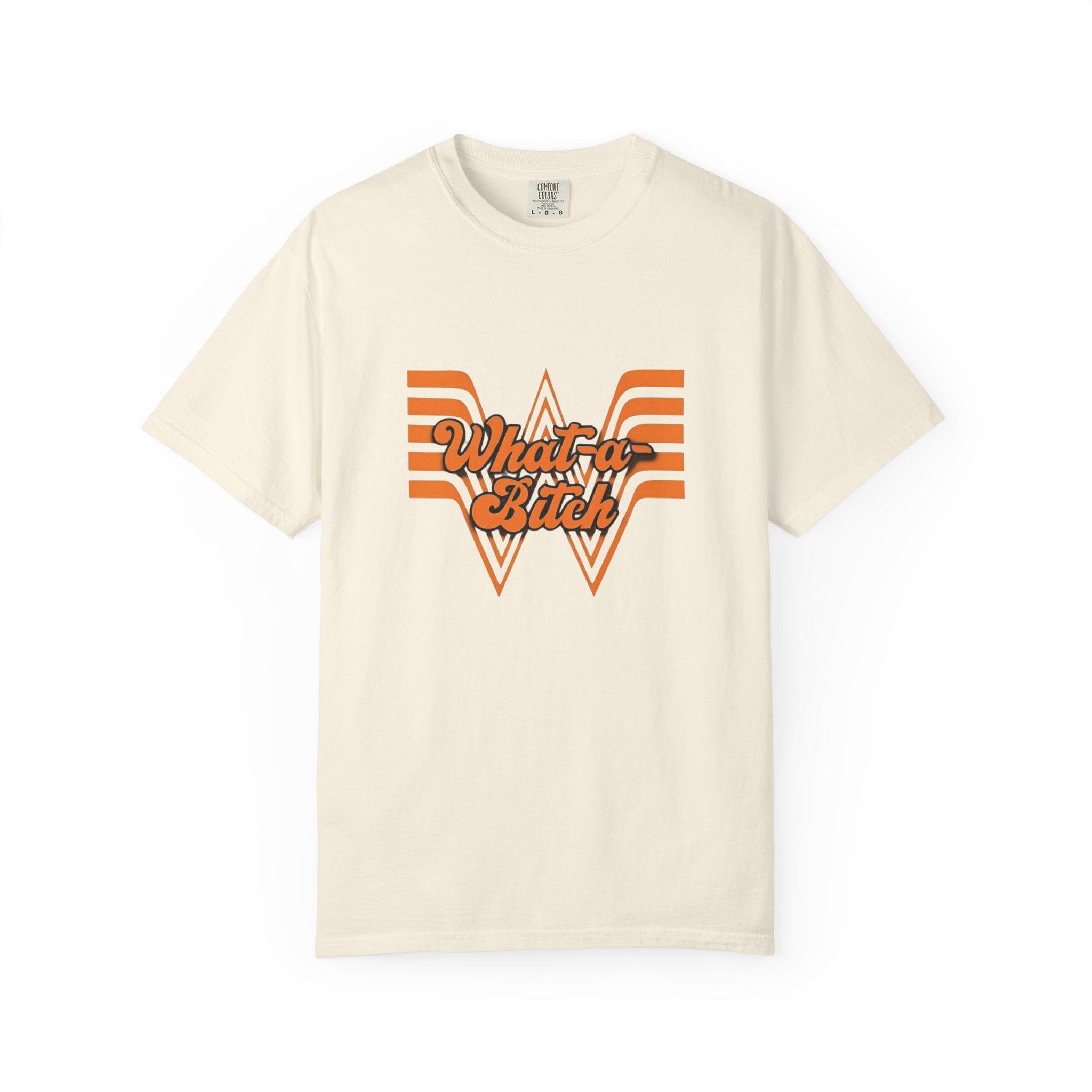 Retro Orange 'What a bitch' Graphic T-Shirt