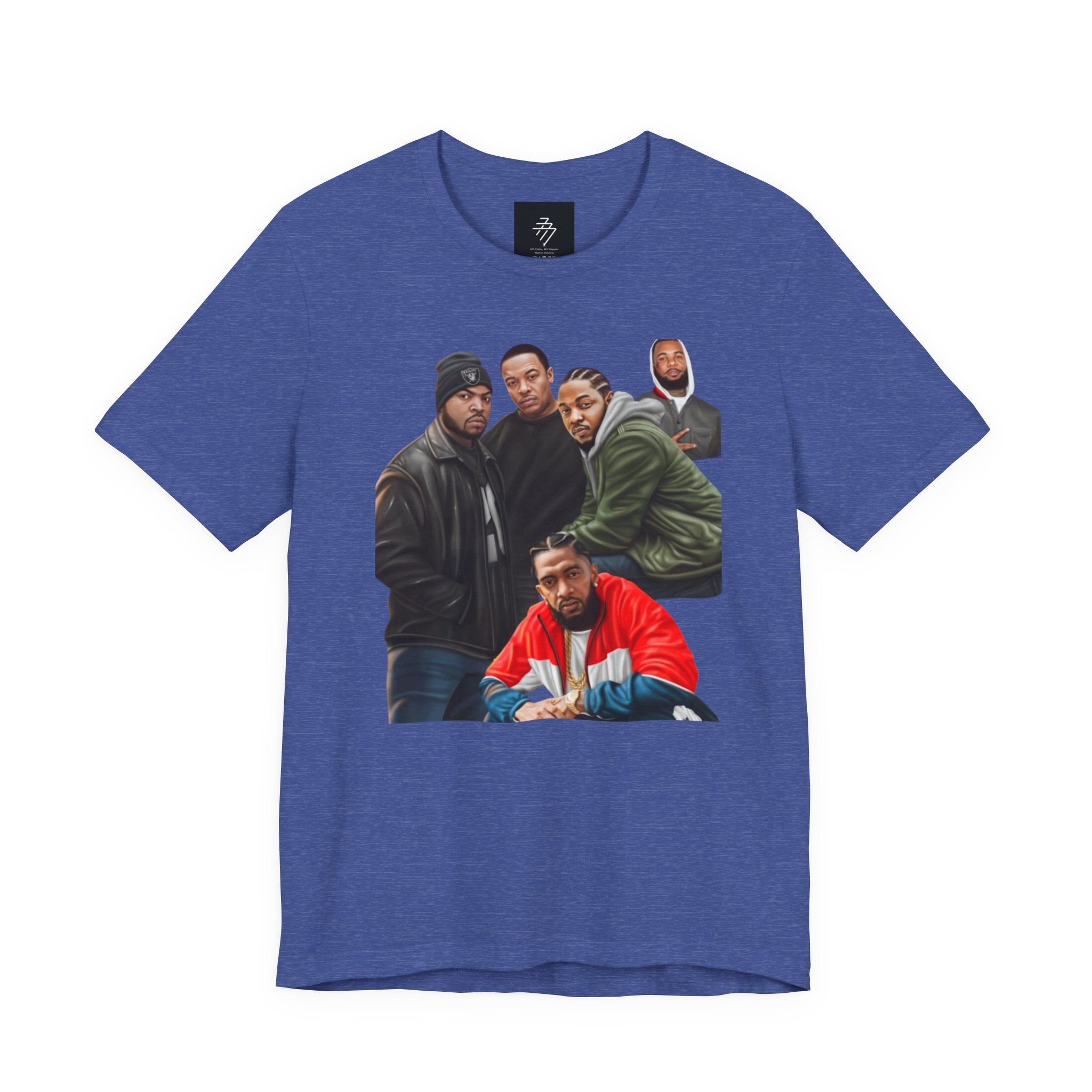90s Hip Hop Group Illustration T-Shirt | LA Logo Back Print Tee
