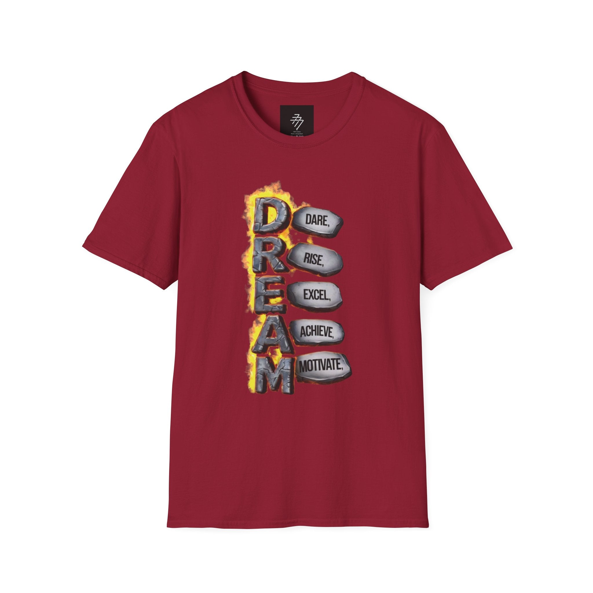 Dream Arrow Typography T-Shirt | Dare Rise Excel Achieve Motivate