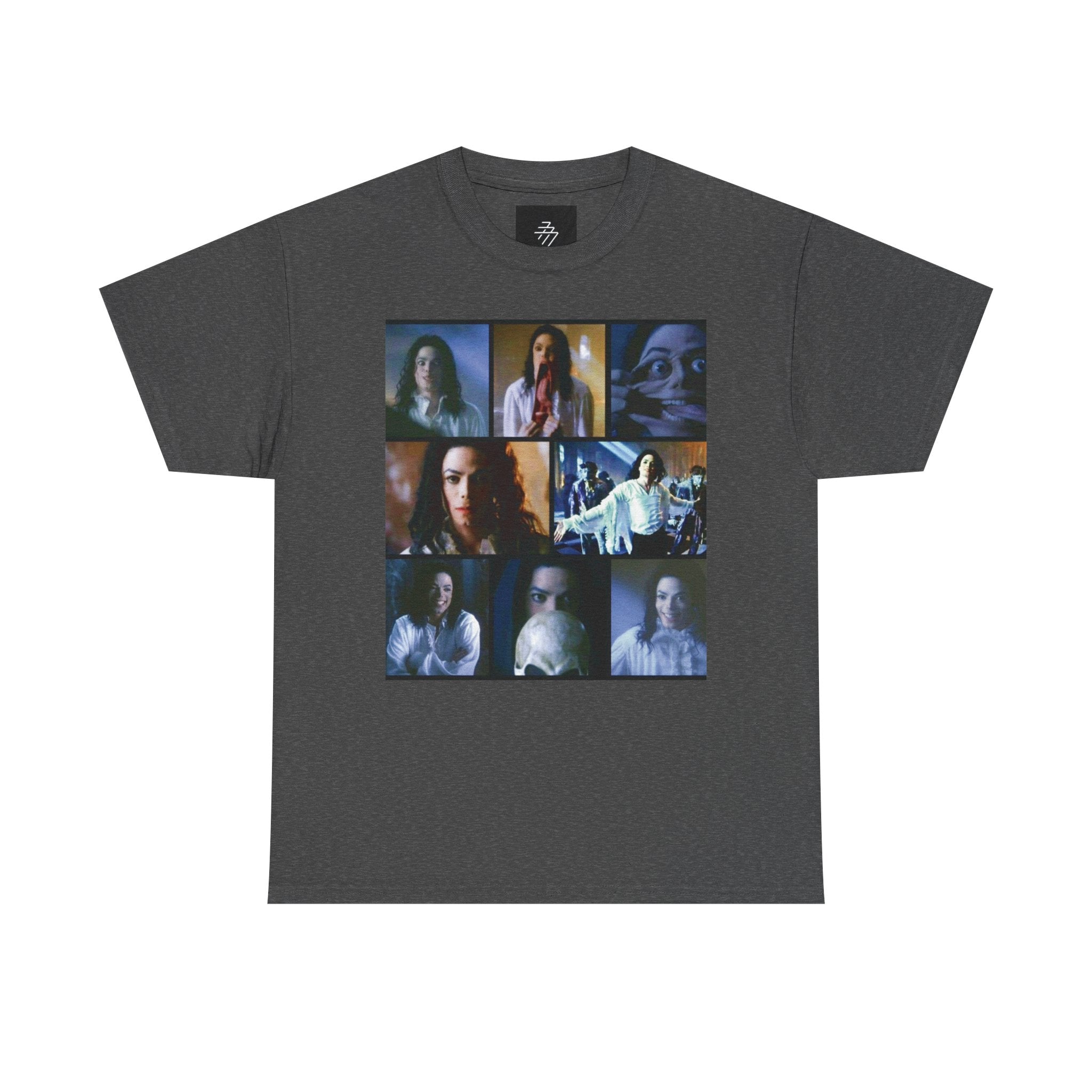 MJ Horror Movie Tee | Vintage Scary Film Photo Grid Shirt