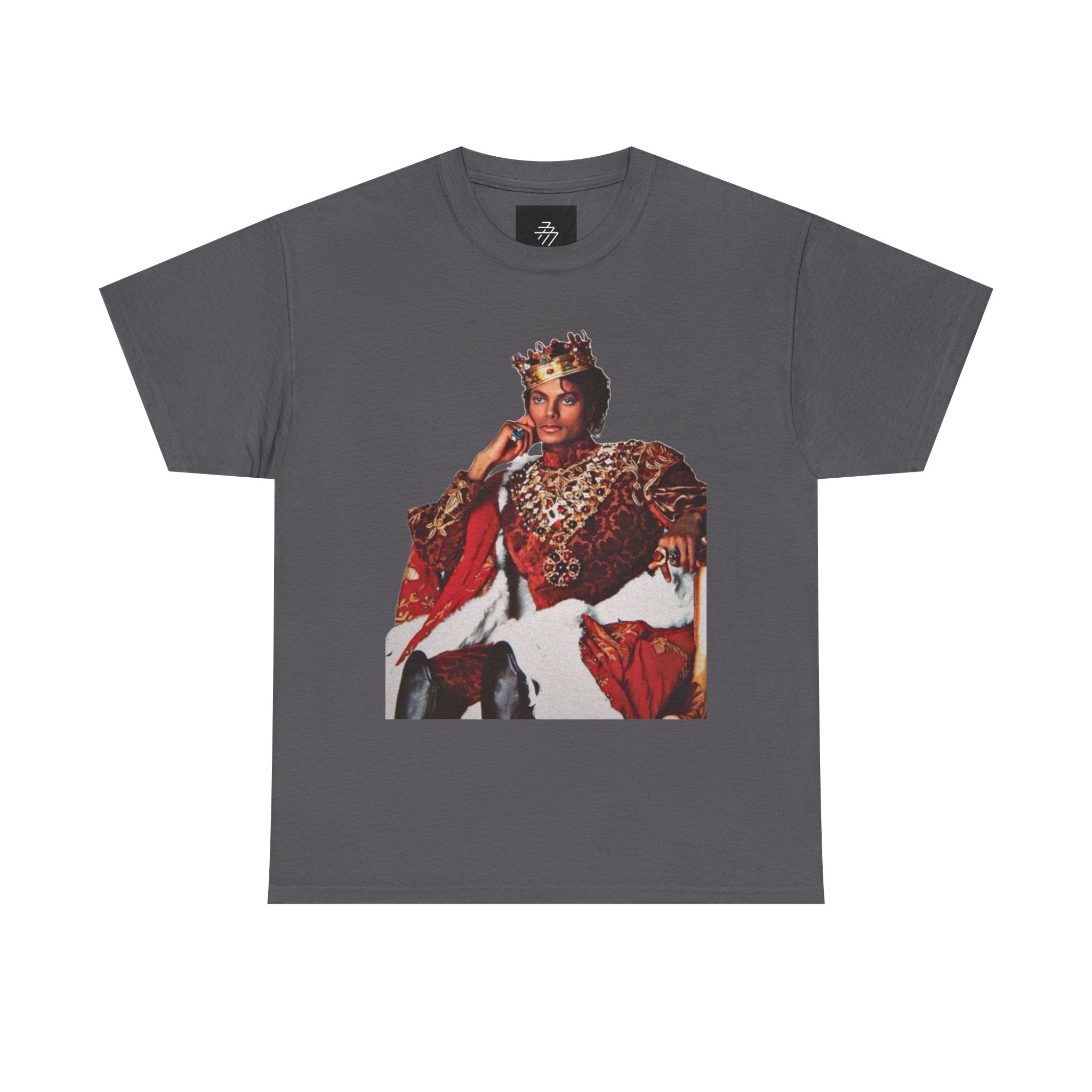 King Michael Jackson Graphic Tee — MJ Crowned Portrait & Rhinestone Monogram Back