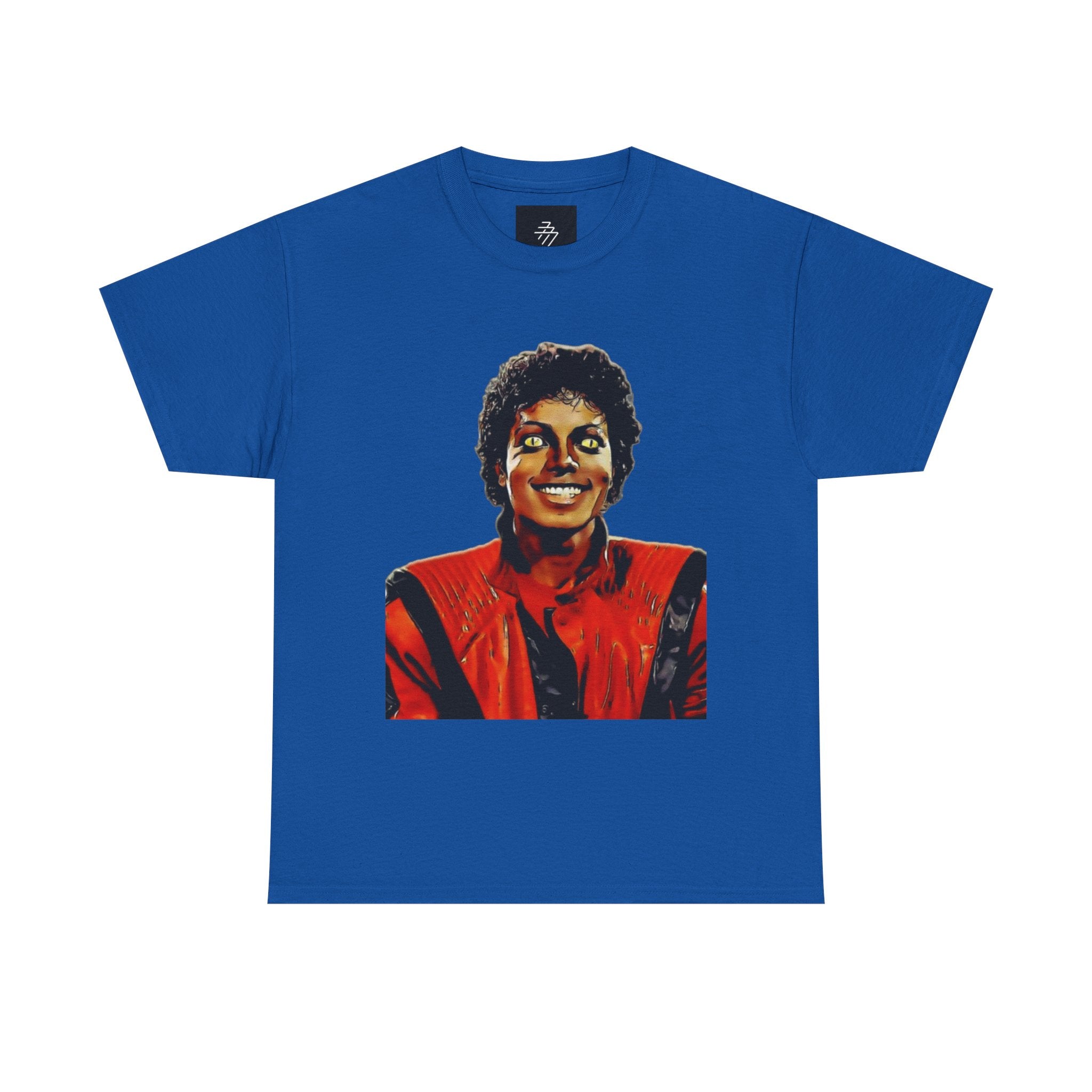 MJ Retro Pop Icon Portrait with 'Thriller' Script Back